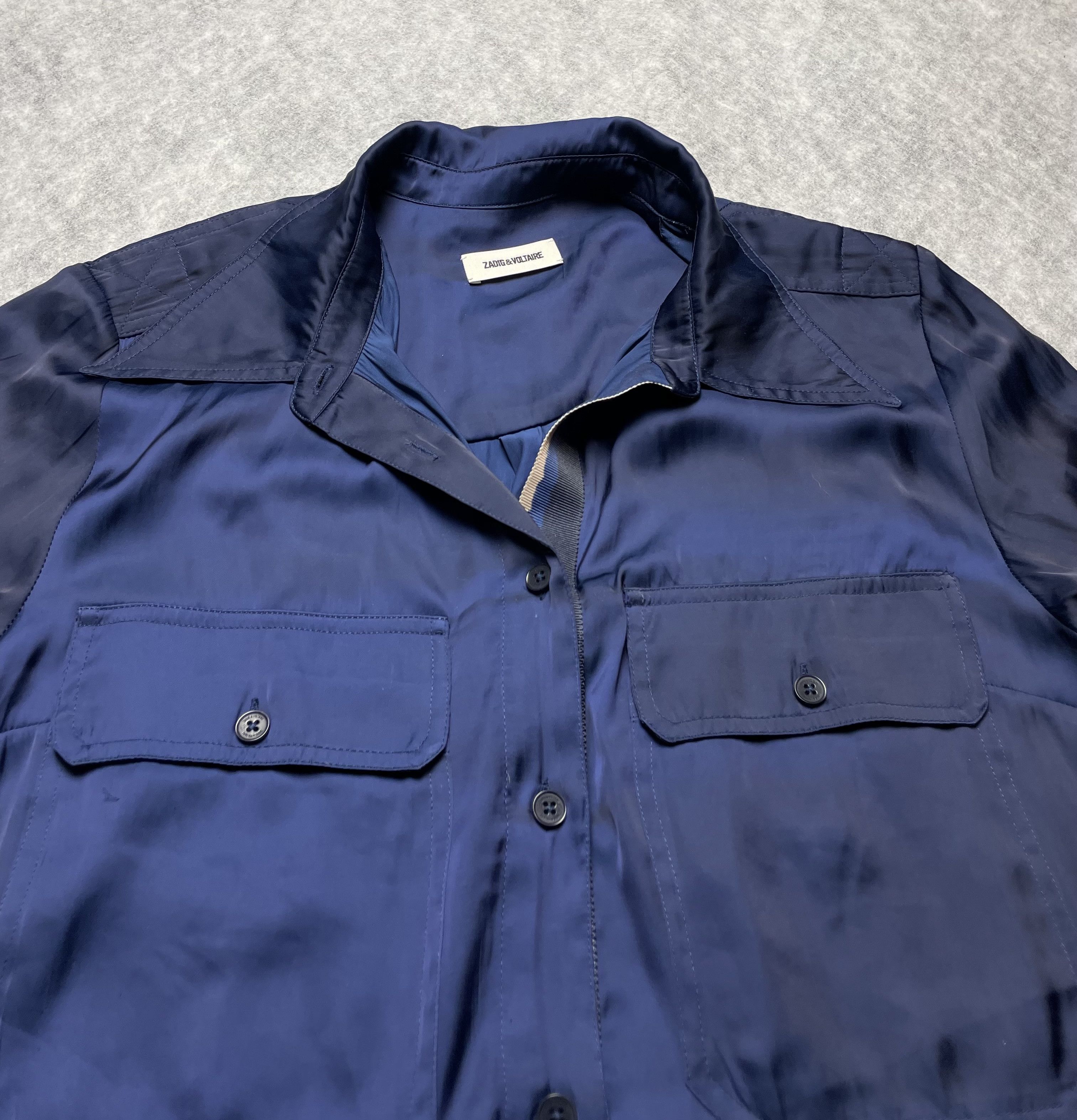 Zadig & Voltaire Zadig & Voltaire Blue Satin Midi Dress Size L Size L / US 10 / IT 46 - 6 Thumbnail