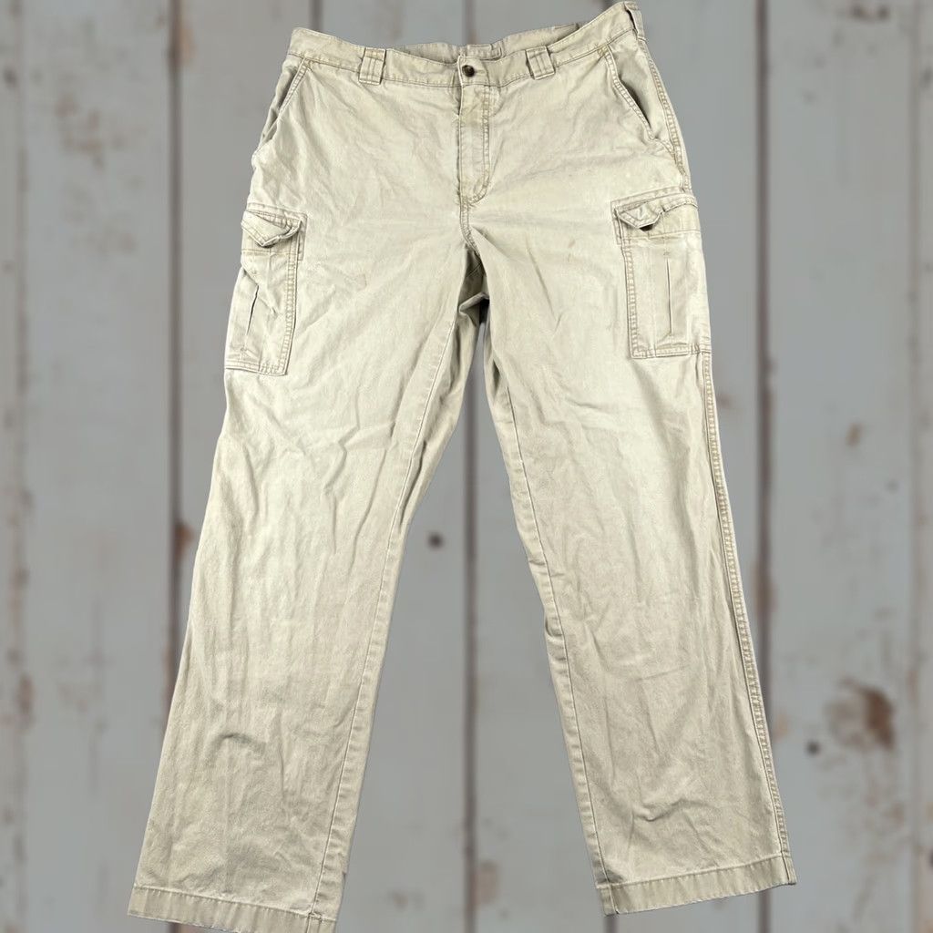 Vintage L.L.Bean Cargo Pants Men’s 35x30 Tan Khaki Beige 100% Cotton EUC Cargo Pants Mens Bay 35 Inseam 30 Size US 35 - 1 Thumbnail