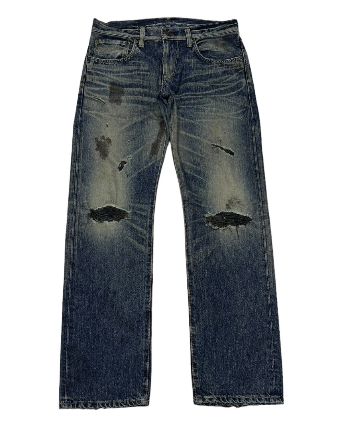 Edwin RARE🔥EDWIN 503 MOON RAKER DISTRESS MUD WASH DENIM JEANS Size US 34 / EU 50 - 5 Thumbnail