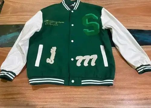 Other New GREEN Nature Bomber Jacket Varsity Jacket Size US XXL / EU 58 / 5 - 2 Thumbnail