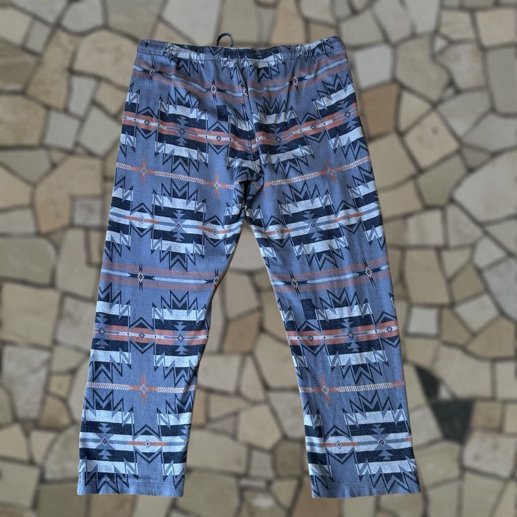 Faherty Faherty Pants Drawstring Men’s L Blue Geometric Southwestern High Rise Tapered Jogger Casual, Travel Knit Flannel Cotton Front Pockets VINTAGE? Size 36" / US 14 / IT 50 - 1 Thumbnail