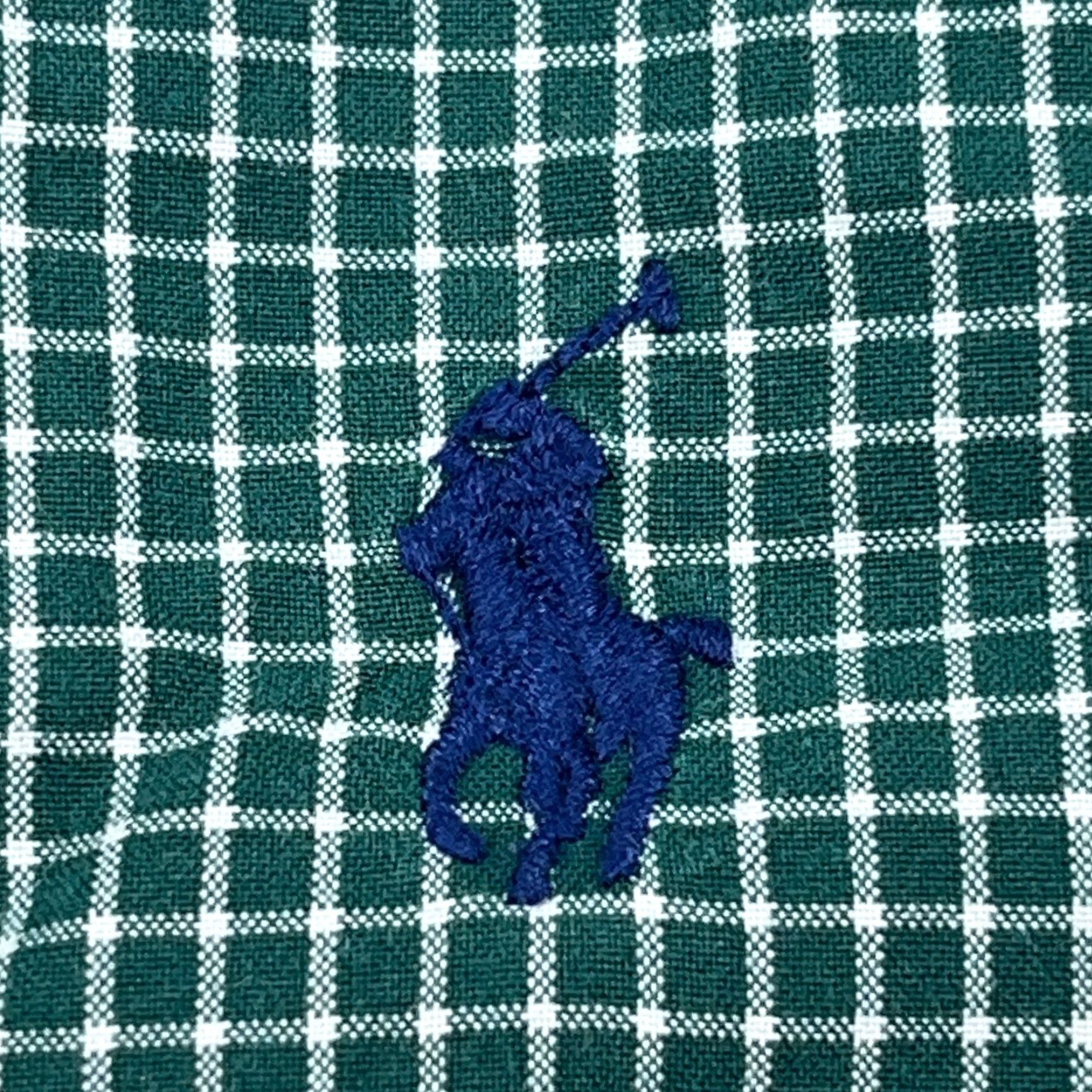 Ralph Lauren Ralph Lauren Shirt Men 18 36 Green Check Button Up Custom Fit Dress Poplin Grid Size 48R - 3 Thumbnail