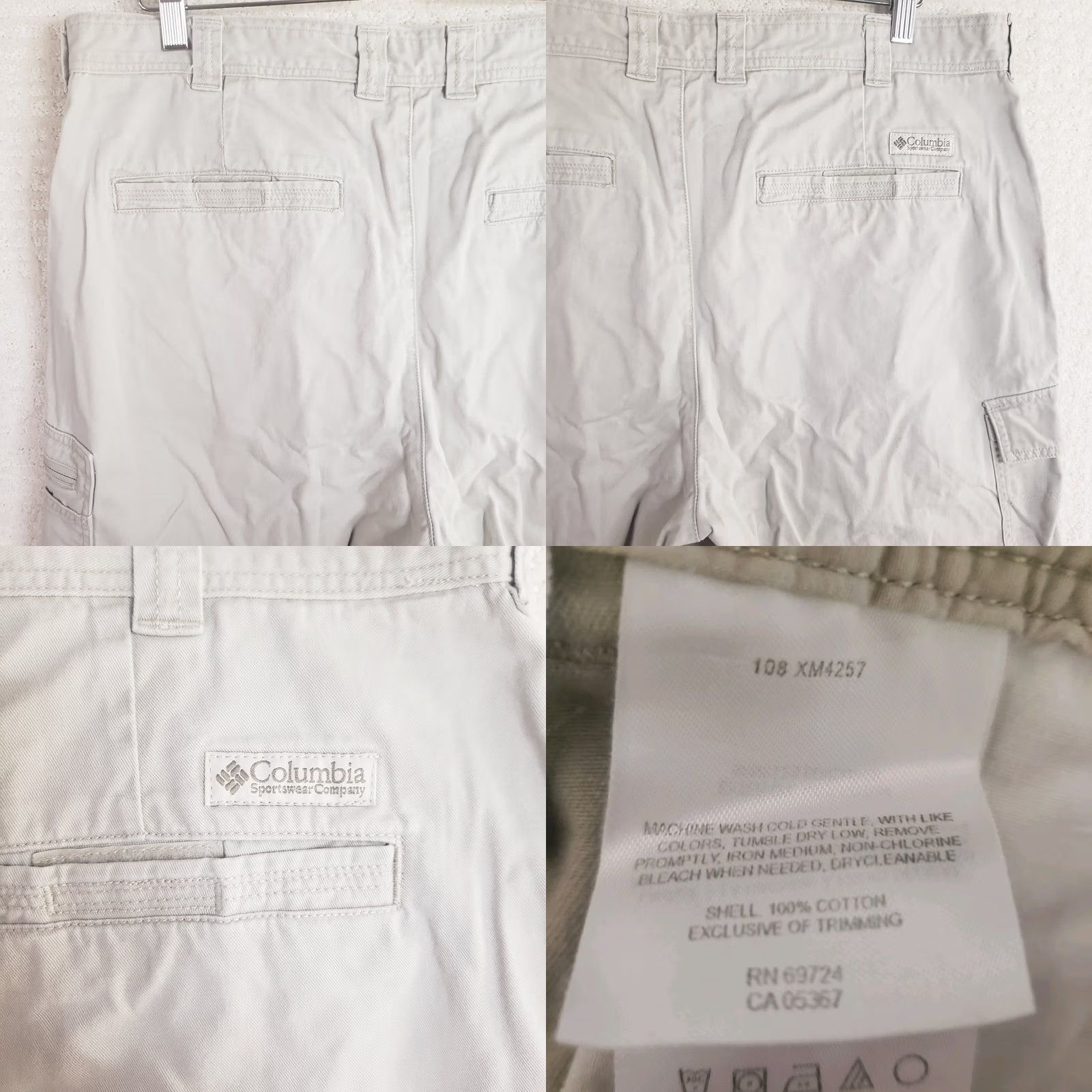Vintage Columbia Cargo Shorts Mens 38x10 Beige 100% Cotton Relaxed Fit Short Size US 38 / EU 54 - 8 Thumbnail