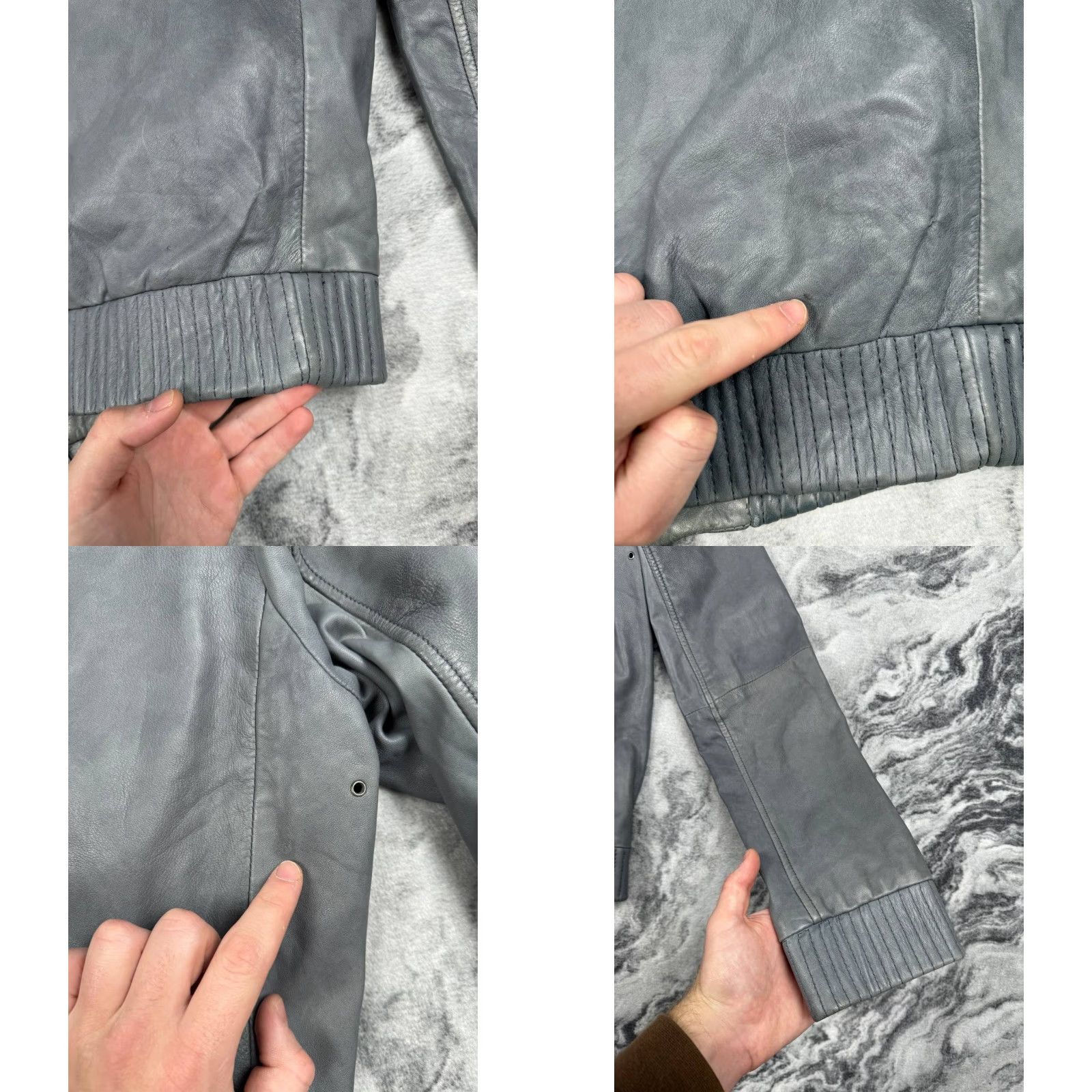 Allsaints AllSaints Jacket Bomber Shirt Men Gray M Leather Zip Zip Front Biker 00s Y2K Casual Spring Fall Winter Mens Size US M / EU 48-50 / 2 - 10 Thumbnail