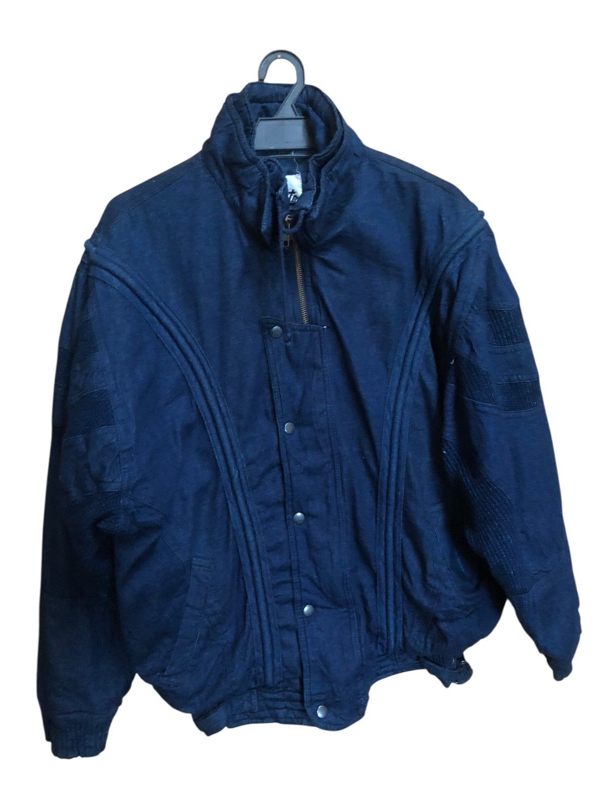 Japanese Brand ManPhoto Original Indigo Denim Trompe L oeil Bomber Jacket Size US L / EU 52-54 / 3 - 1 Thumbnail