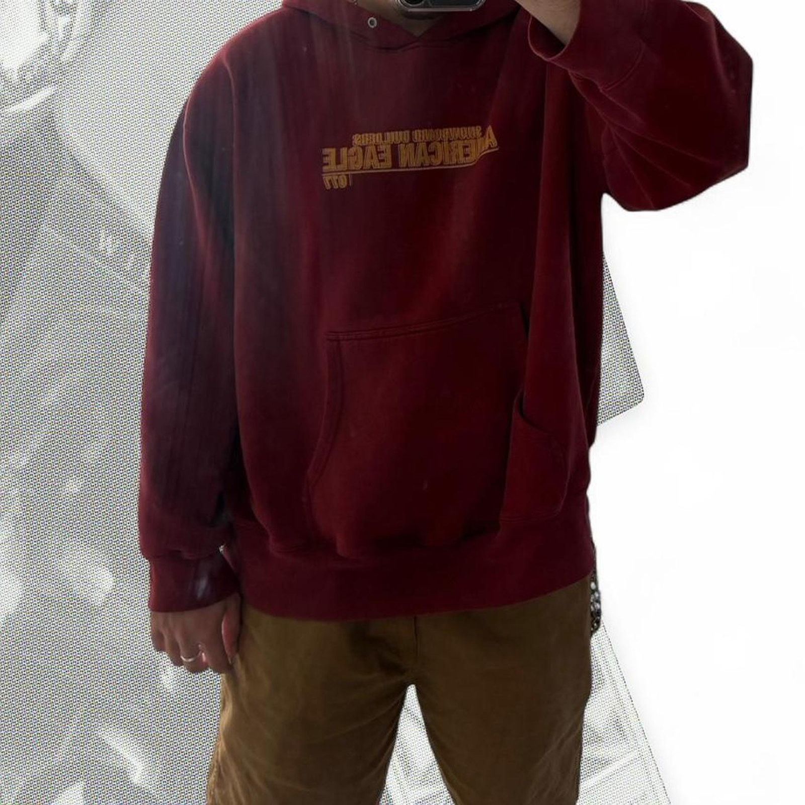 American Eagle Outfitters Red/Yellow Vintage Y2K Performance/American Eagle Hoodie Size US L / EU 52-54 / 3 - 8 Thumbnail