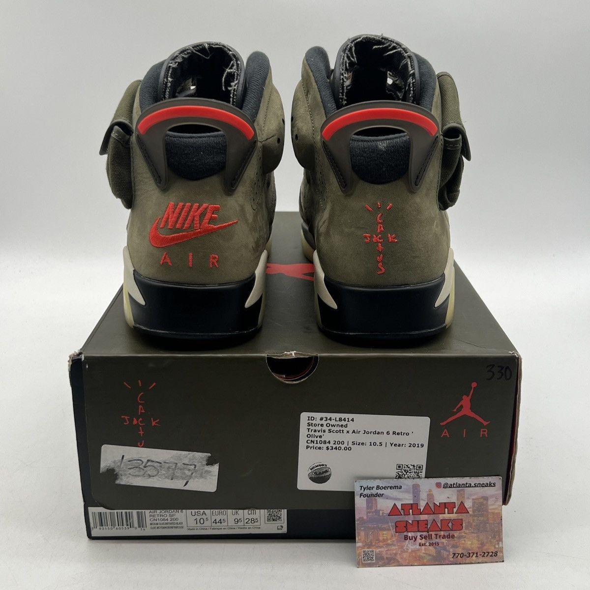 Jordan Brand Travis Scott x air Jordan 6 Olive Size US 10.5 / EU 43-44 - 3 Thumbnail
