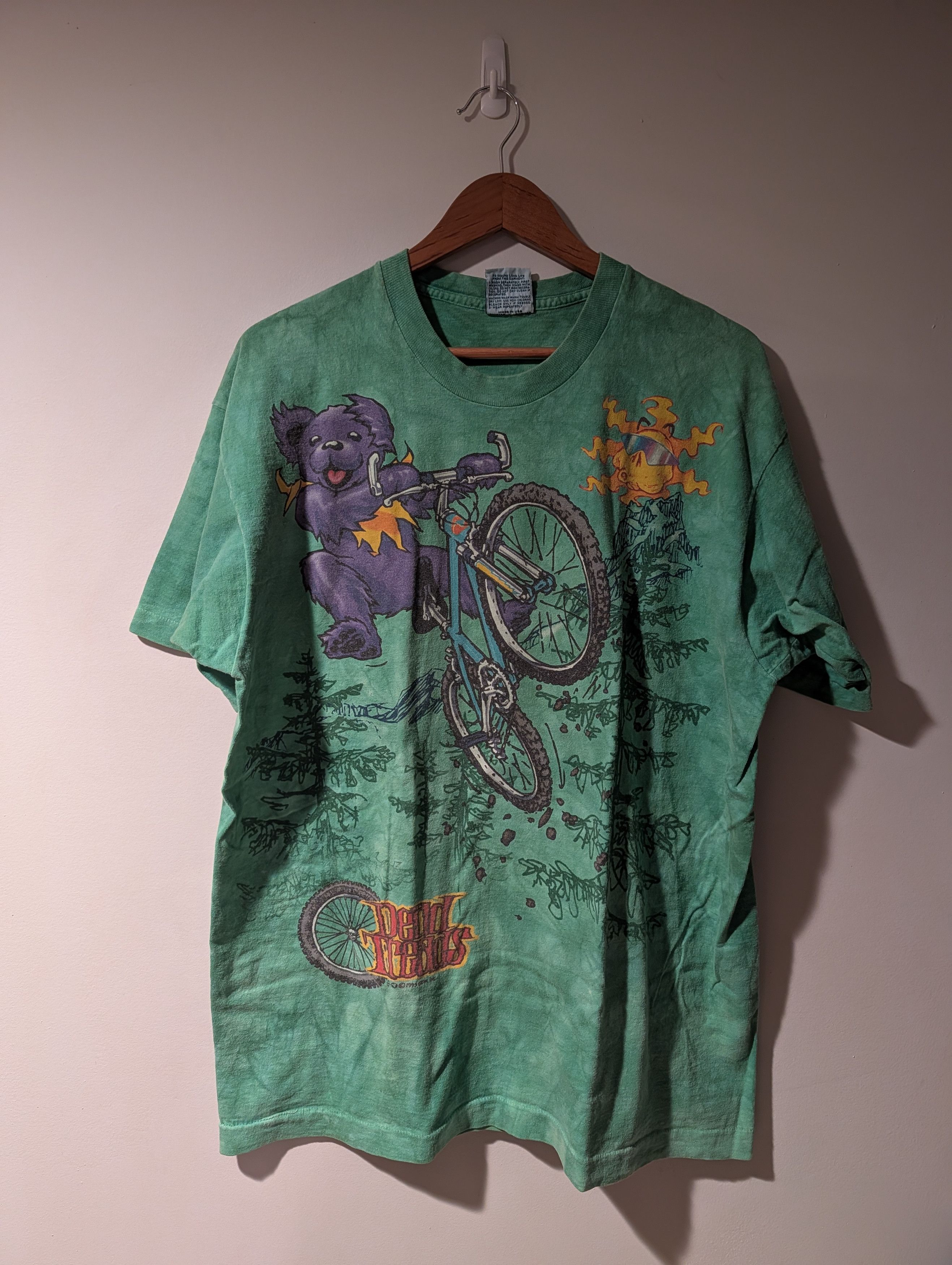 Grateful Dead Vintage 1995 Grateful Dead T Shirt Liquid Blue Mountain Bike Size US XL / EU 56 / 4 - 1 Thumbnail