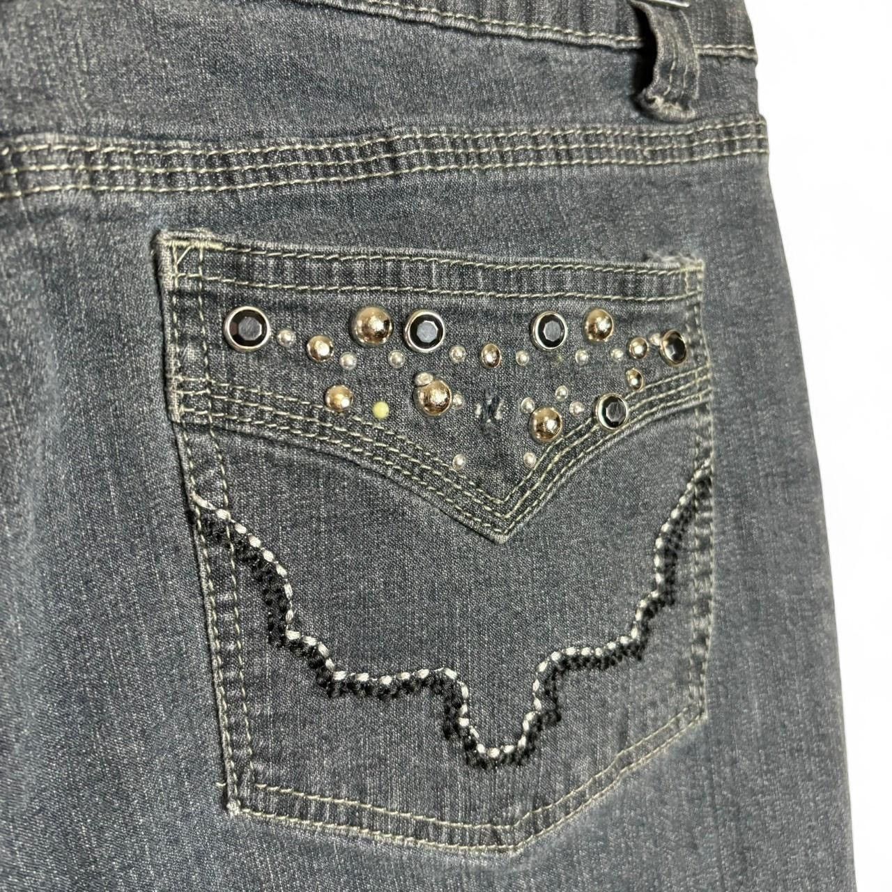Vintage Vintage Y2K Faded Blue Studded Flare Bootcut Denim Jeans Size US 31 - 7 Thumbnail