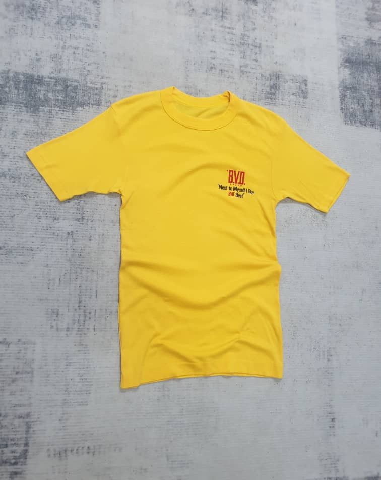 Japanese Brand Vintage BVD Yellow Colour Shirt Size US XXS / EU 40 - 4 Thumbnail