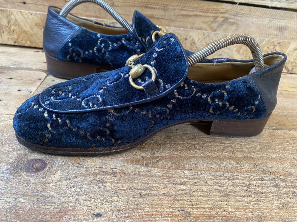 Designer × Gucci Gucci horsebit monogram velvet GG LOGO slip on loafers Uk6 Size US 7 / EU 40 - 15 Thumbnail