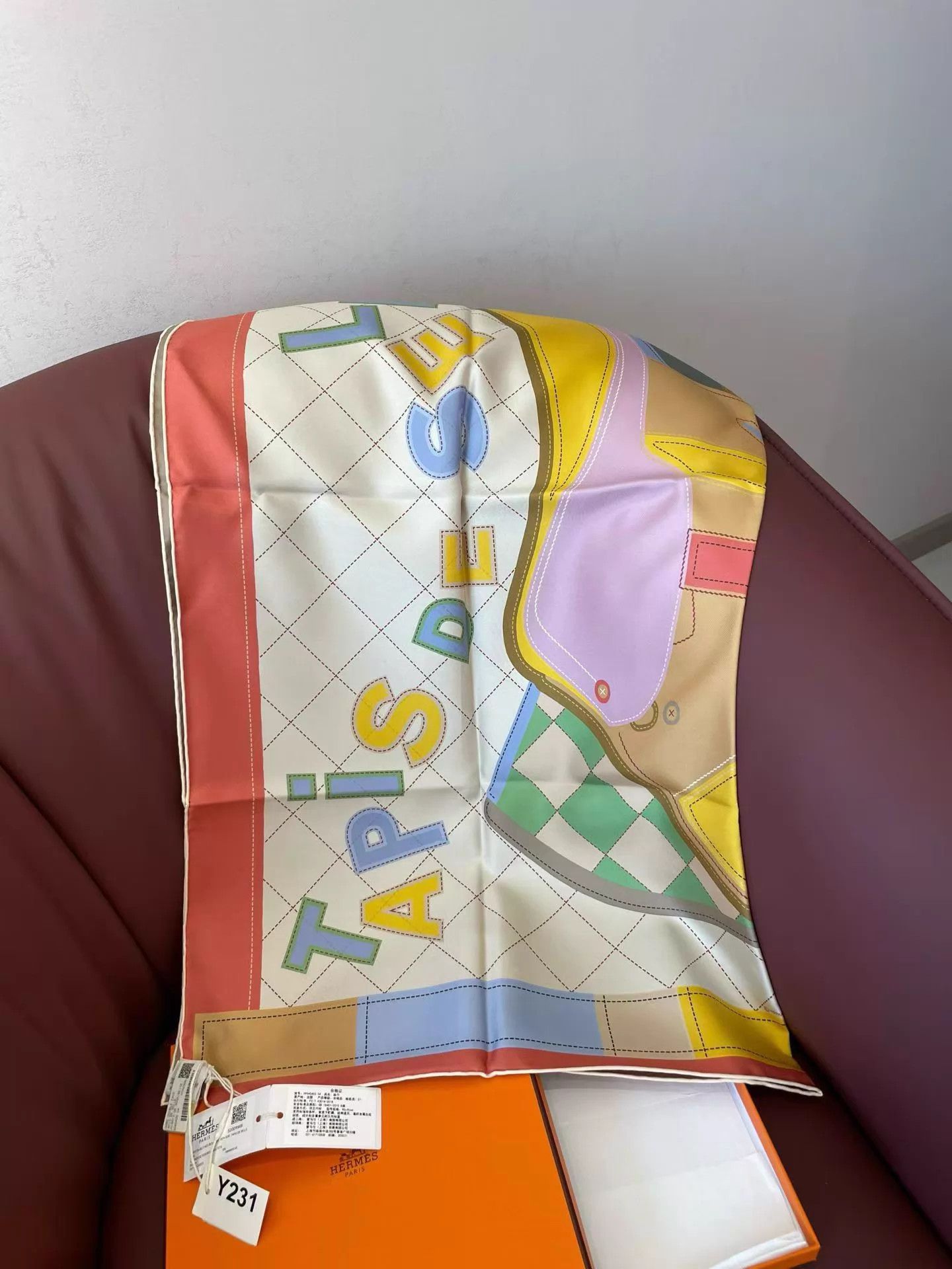 Hermes HERMES Double-sided Saddle Scarf NWT Y231 Size ONE SIZE - 1 Thumbnail