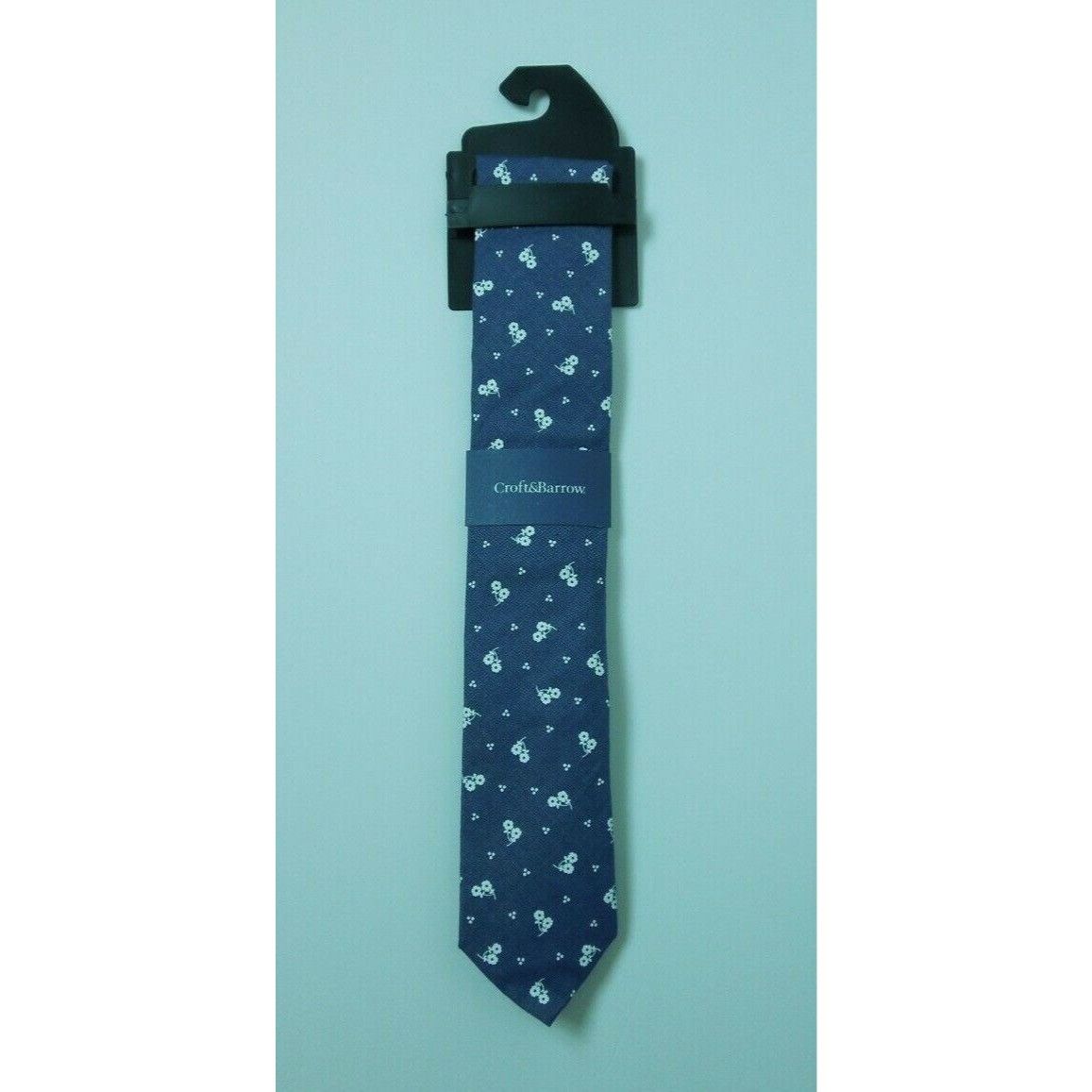 Croft & Barrow Croft & Barrow Blue White Floral Neck Tie Size ONE SIZE - 5 Thumbnail