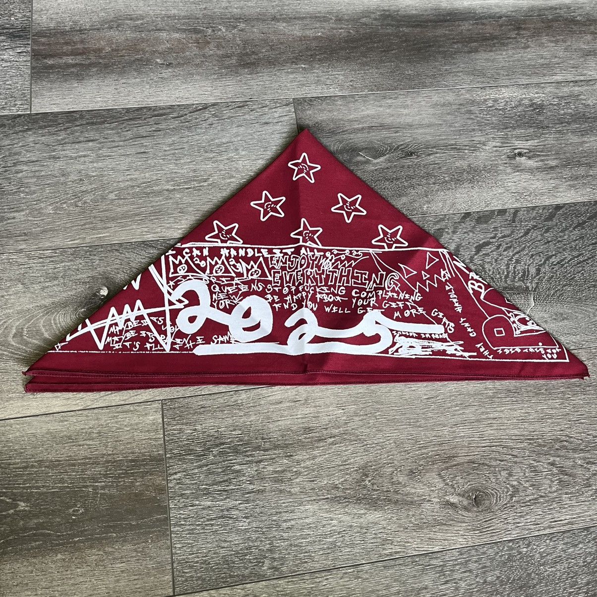 Asspizza New Asspizza 730 Exclusive Bandana Burgundy White Stars Size ONE SIZE - 4 Thumbnail