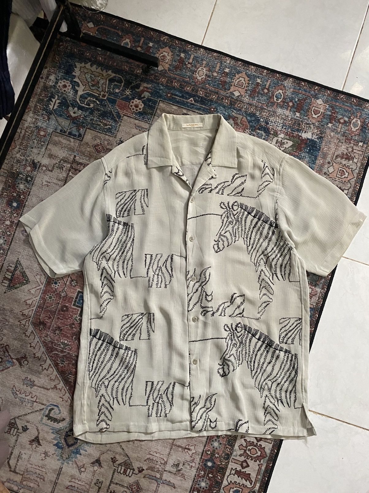 Vintage Lancel zebra embroidery Shirt