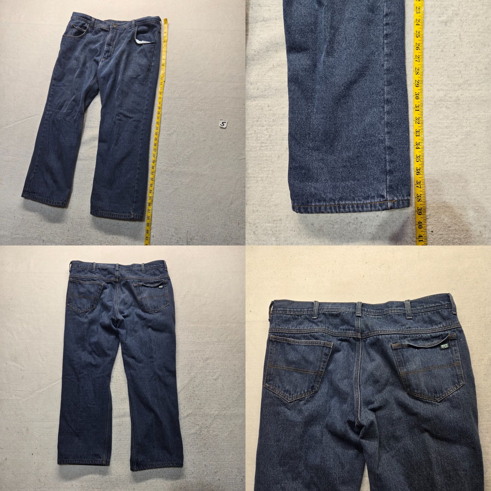 Vintage Key Jeans Men 40x30 Dark Blue Denim Lined Flannel Straight Size US 40 / EU 56 - 8 Thumbnail