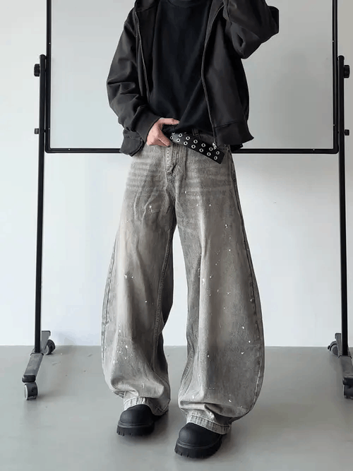 VIBE Paint Splatter Wide Leg Jeans Size US 30 / EU 46 - 3 Thumbnail