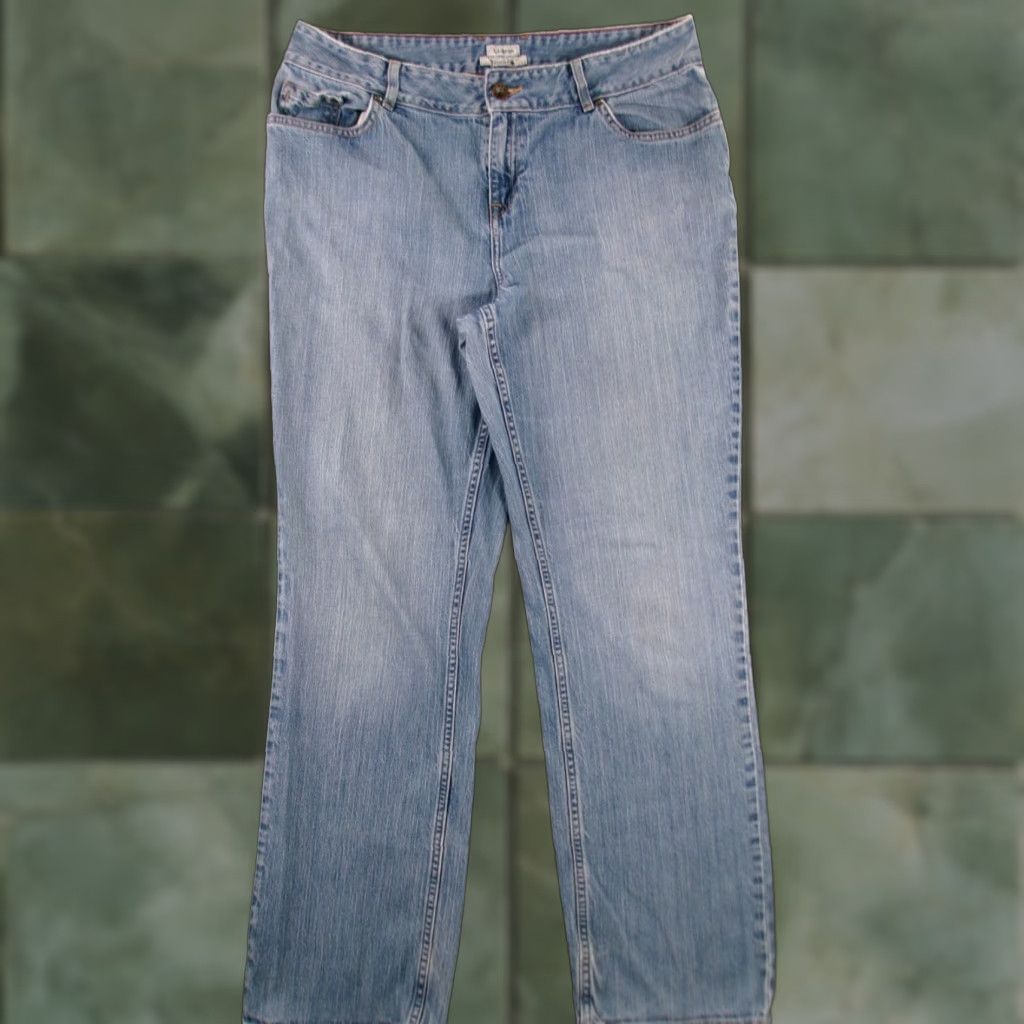 Vintage L.L. Bean Jeans Women 12 Tall Favorite Fit Straight Light Wash Denim 5-Pocket USA Western 80s 90s Logo Retro Size 34" / US 12 / IT 48 - 1 Thumbnail