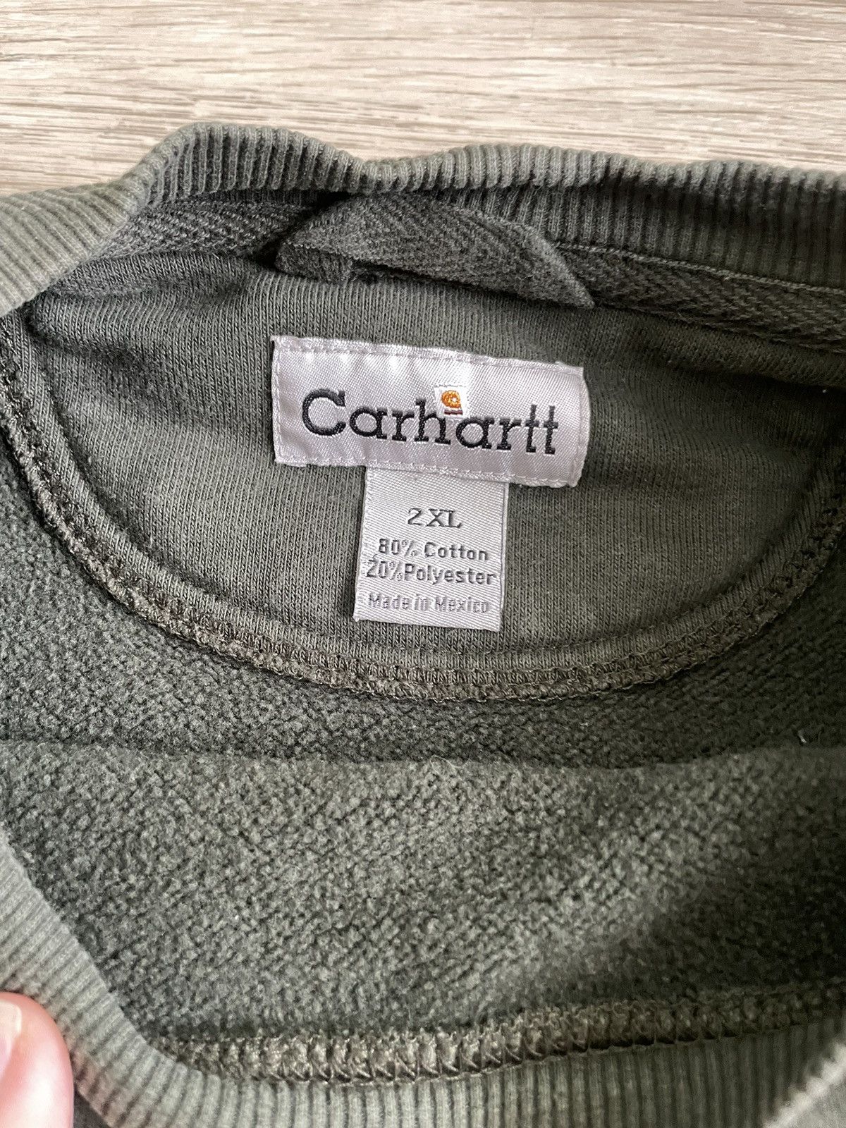 Carhartt × Vintage Vintage Carhartt Faded Green Crewneck Size US XXL / EU 58 / 5 - 3 Thumbnail