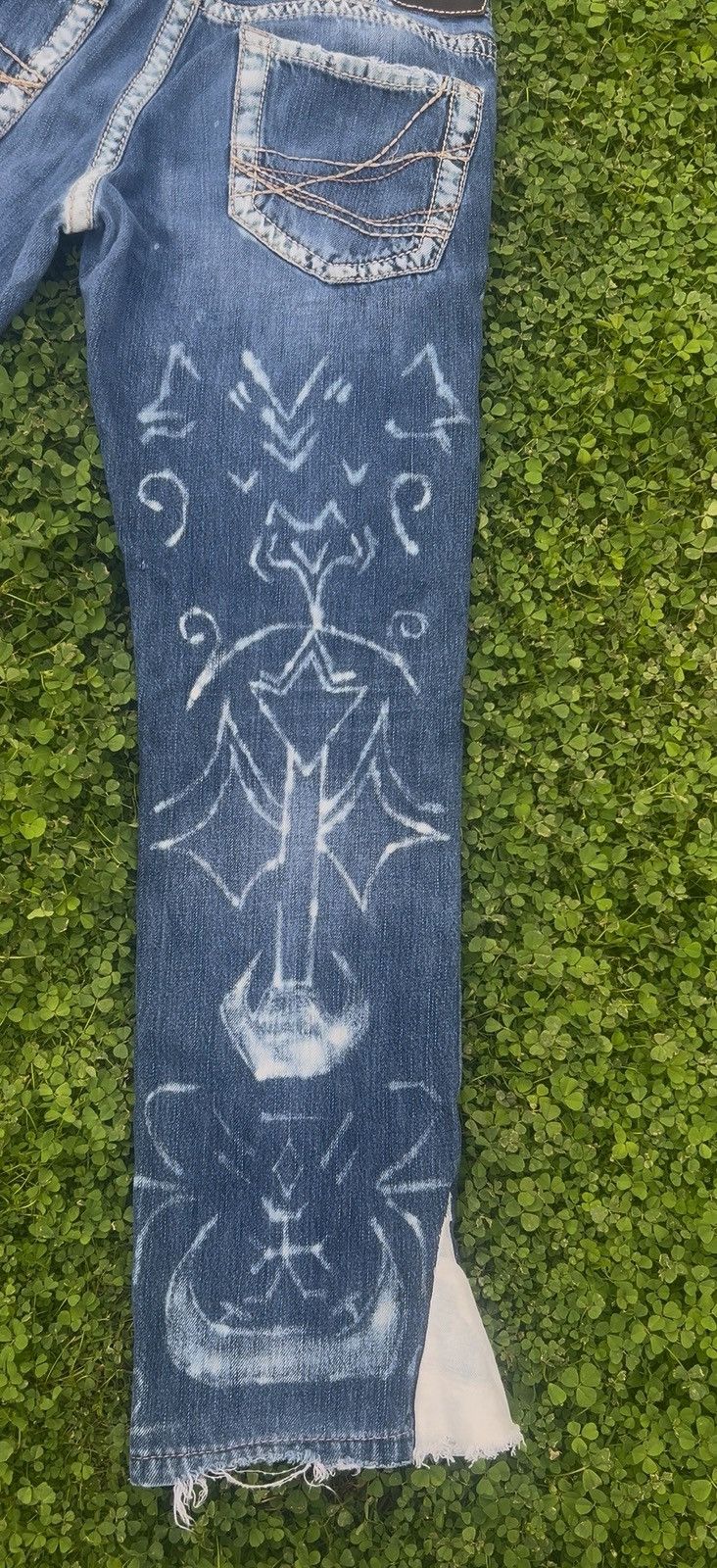 Other Bleached painted blue jeans Size US 32 / EU 48 - 4 Thumbnail
