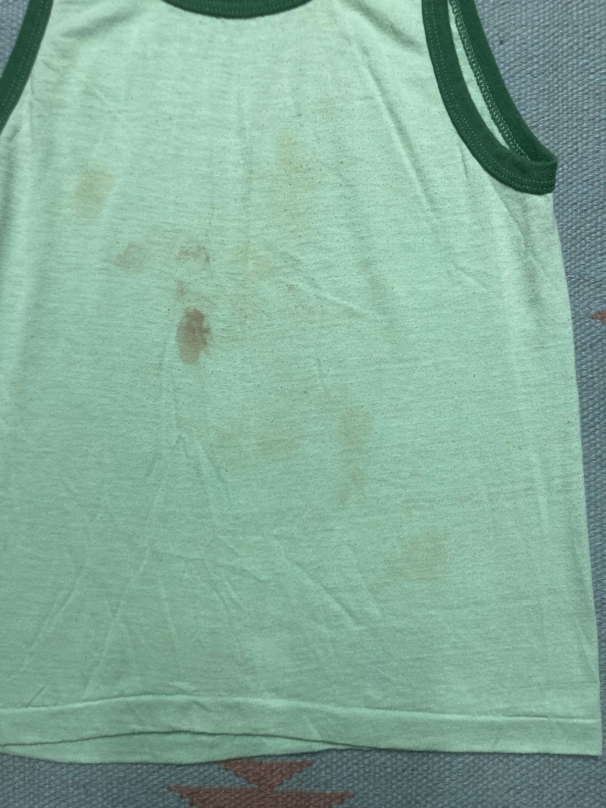 Vintage 70s tank top shirt 2 tone green boys large women’s baby tee Size S / US 4 / IT 40 - 2 Thumbnail