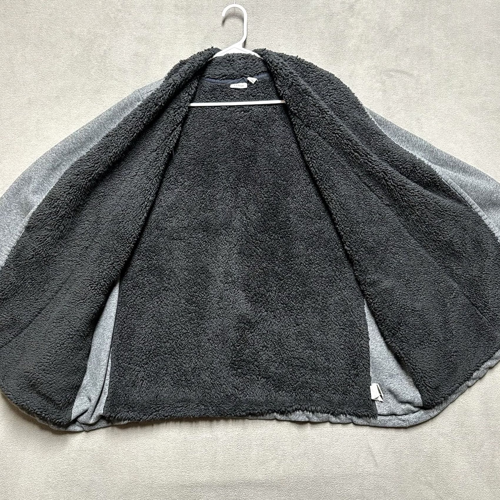 Vintage LL Bean Cardigan Sweater Womens 1X Gray Sherpa Lined Cozy Open Pockets GUC Size XL / US 12-14 / IT 48-50 - 3 Thumbnail