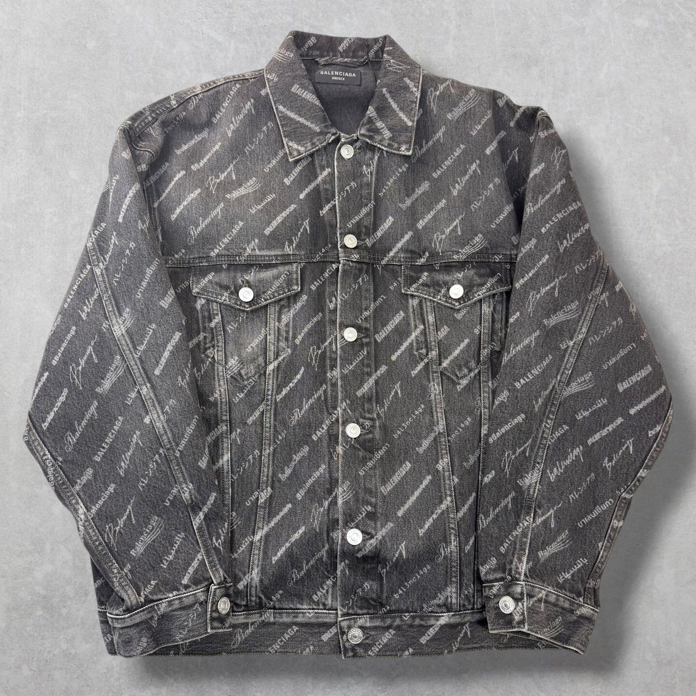 Balenciaga Balenciaga All Over Print Denim Jacket L (XL) Size US XL / EU 56 / 4 - 1 Thumbnail