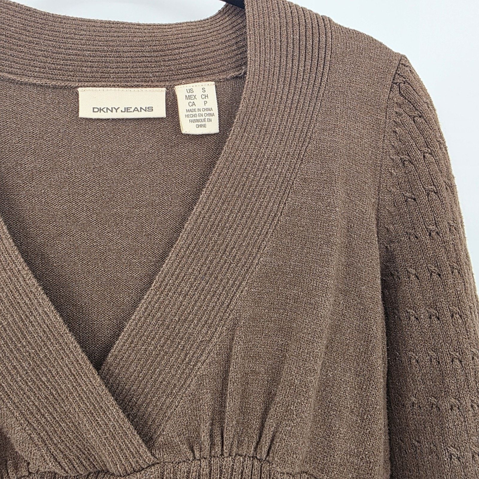 DKNY DKNY Jeans Women's S Knitted Pullover V-Neck Y2K Top Sweater Size S / US 4 / IT 40 - 5 Thumbnail
