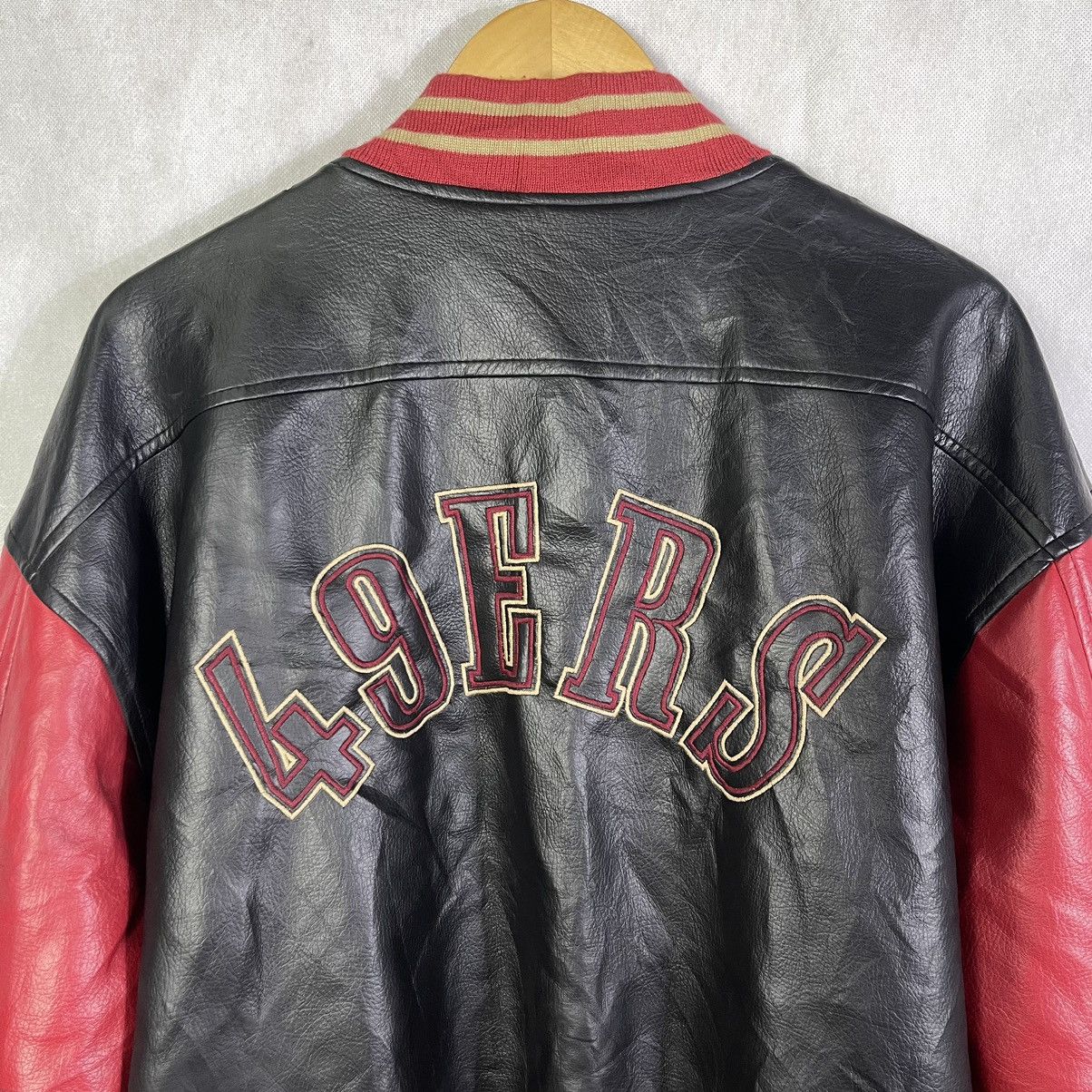 NFL Vintage SF 49ers NFL Embroidery Wool Varsity Leather Jacket Size US XXL / EU 58 / 5 - 8 Thumbnail