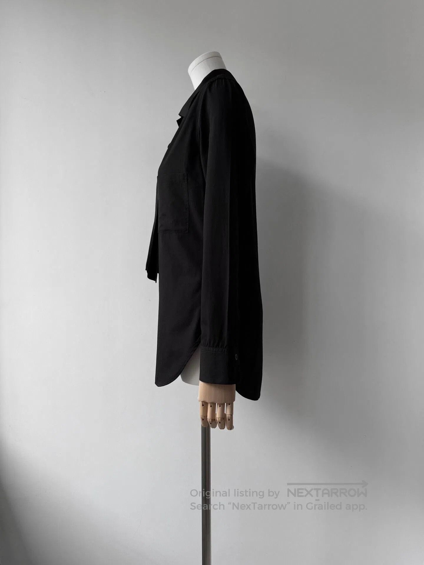 Y's Yohji Yamamoto Black Cotton Shirt. Size S / US 4 / IT 40 - 6 Thumbnail