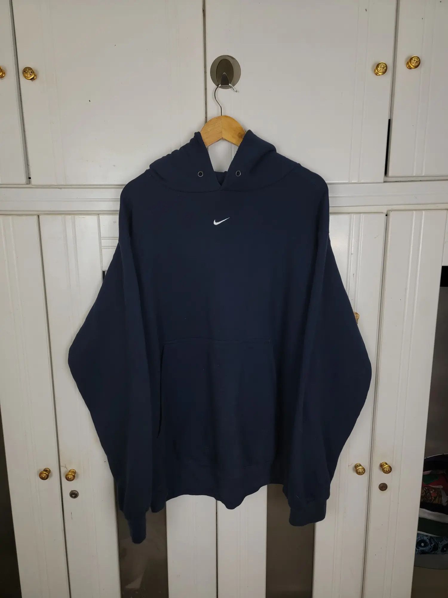Nike × Vintage Vintage 90s Nike Center Swoosh Hoodie Size US L / EU 52-54 / 3 - 4 Thumbnail