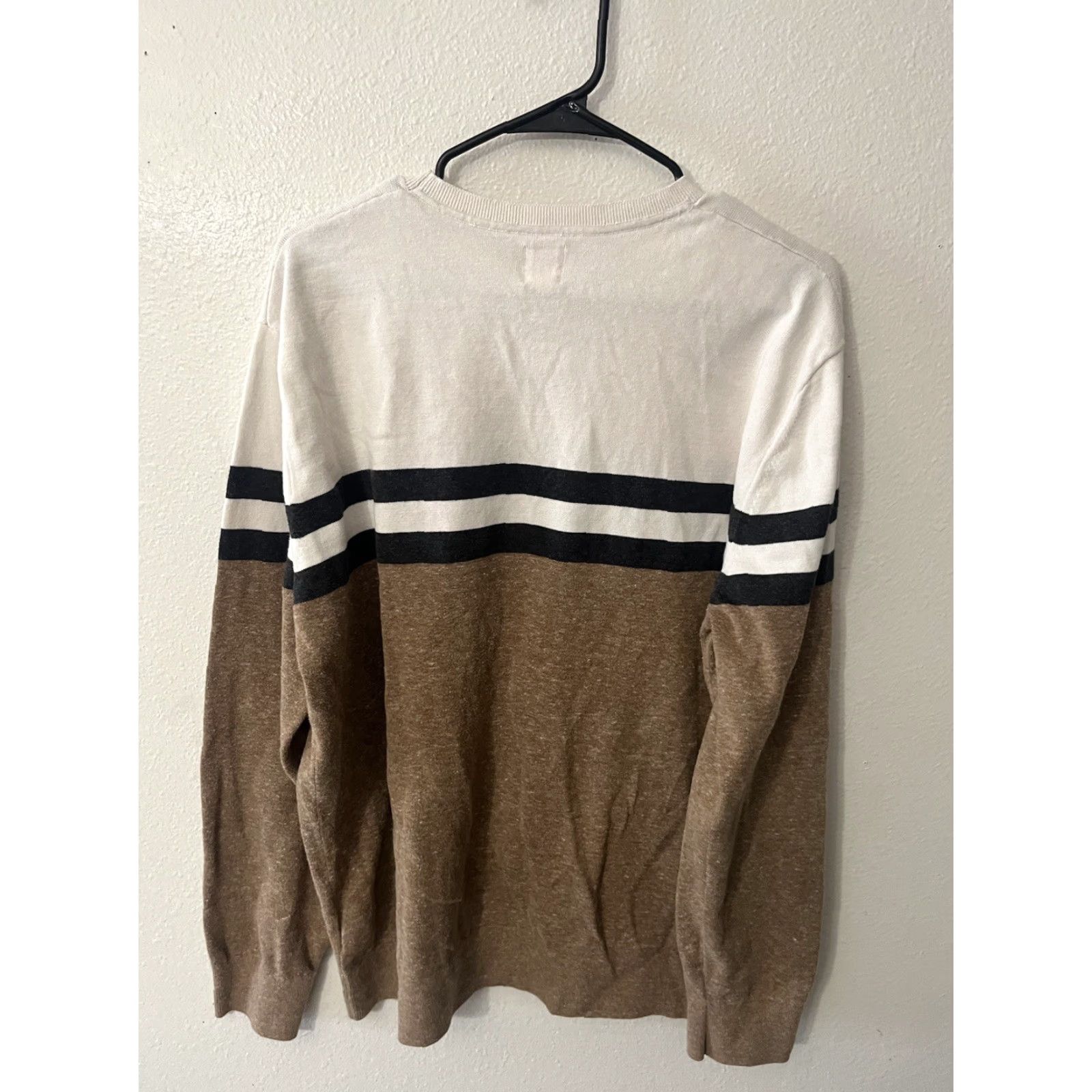 Gap VINTAGE Gap Men’s Brown/Ivory Striped Cotton Crewneck Sweater XL Size Mens Size US XL / EU 56 / 4 - 3 Thumbnail