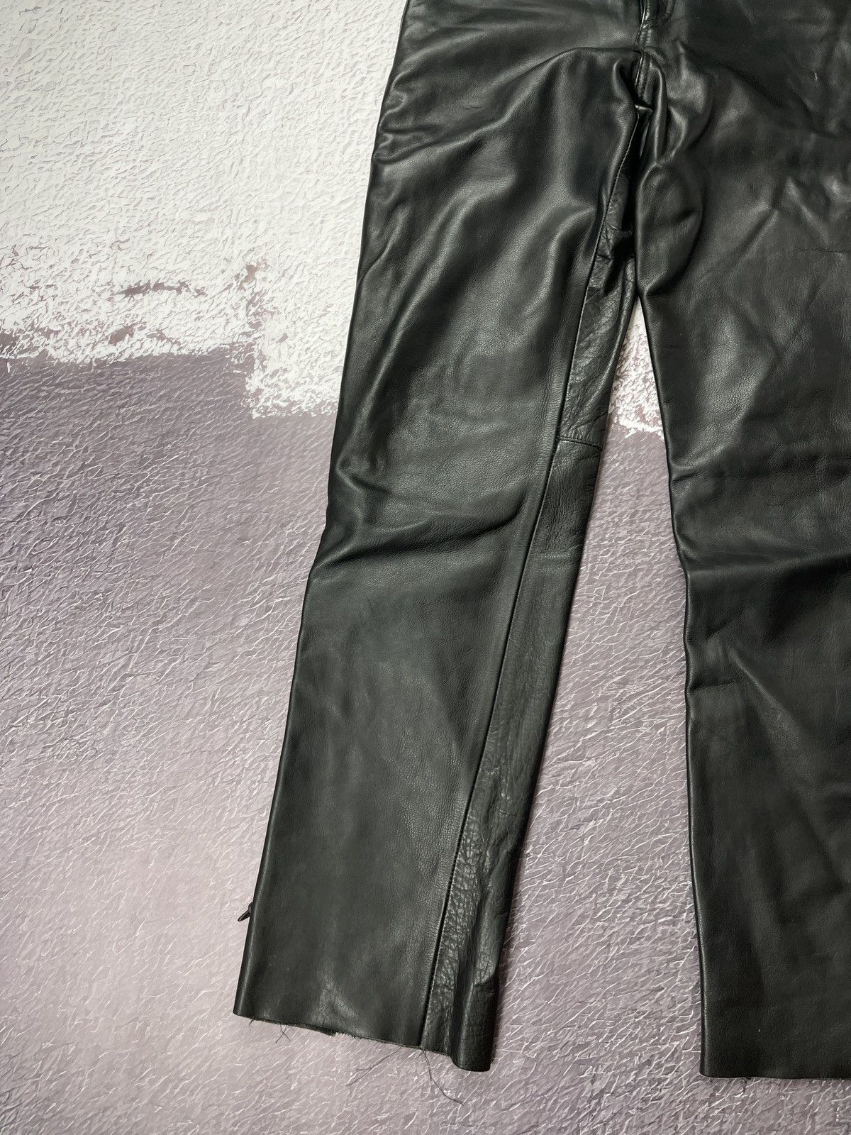 Leather Vintage Genuine Leather black motorcycle pants Versace style Size US 34 / EU 50 - 5 Thumbnail