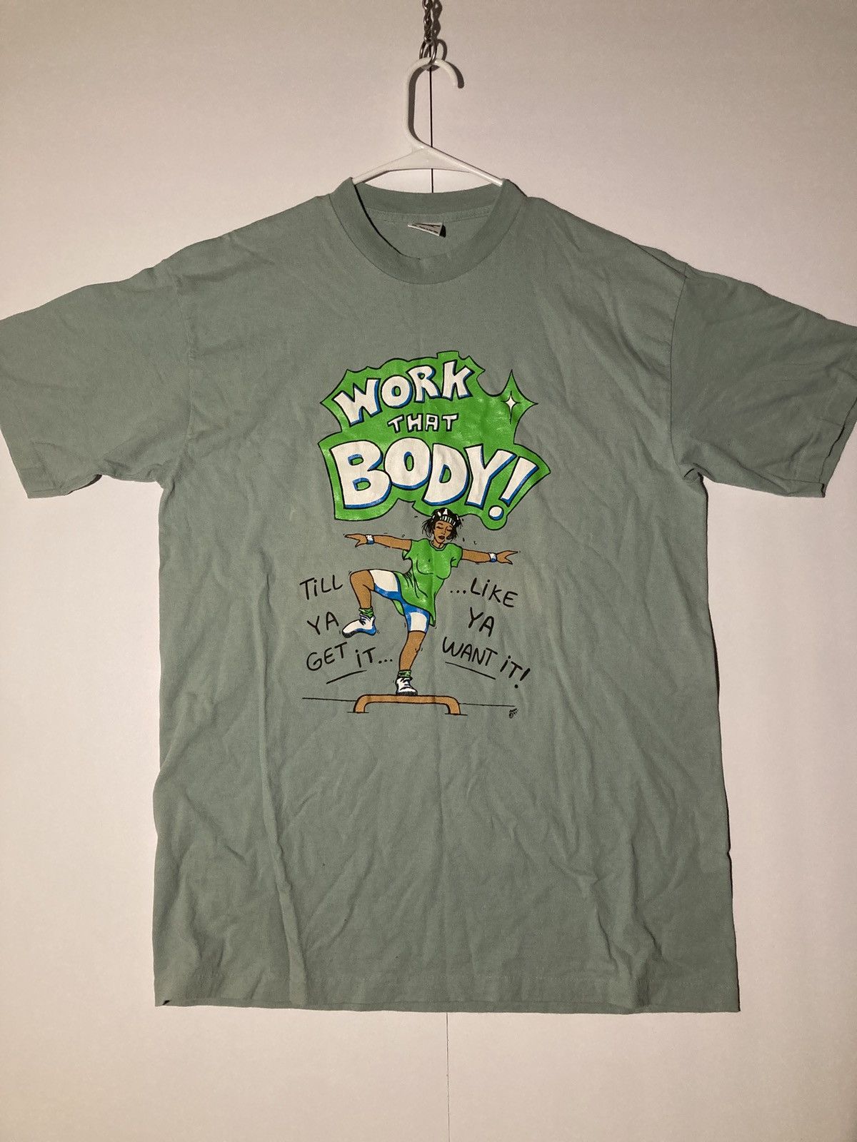 Vintage Vintage Work That Body Workout Graphic Tee Size US XL / EU 56 / 4 - 1 Thumbnail