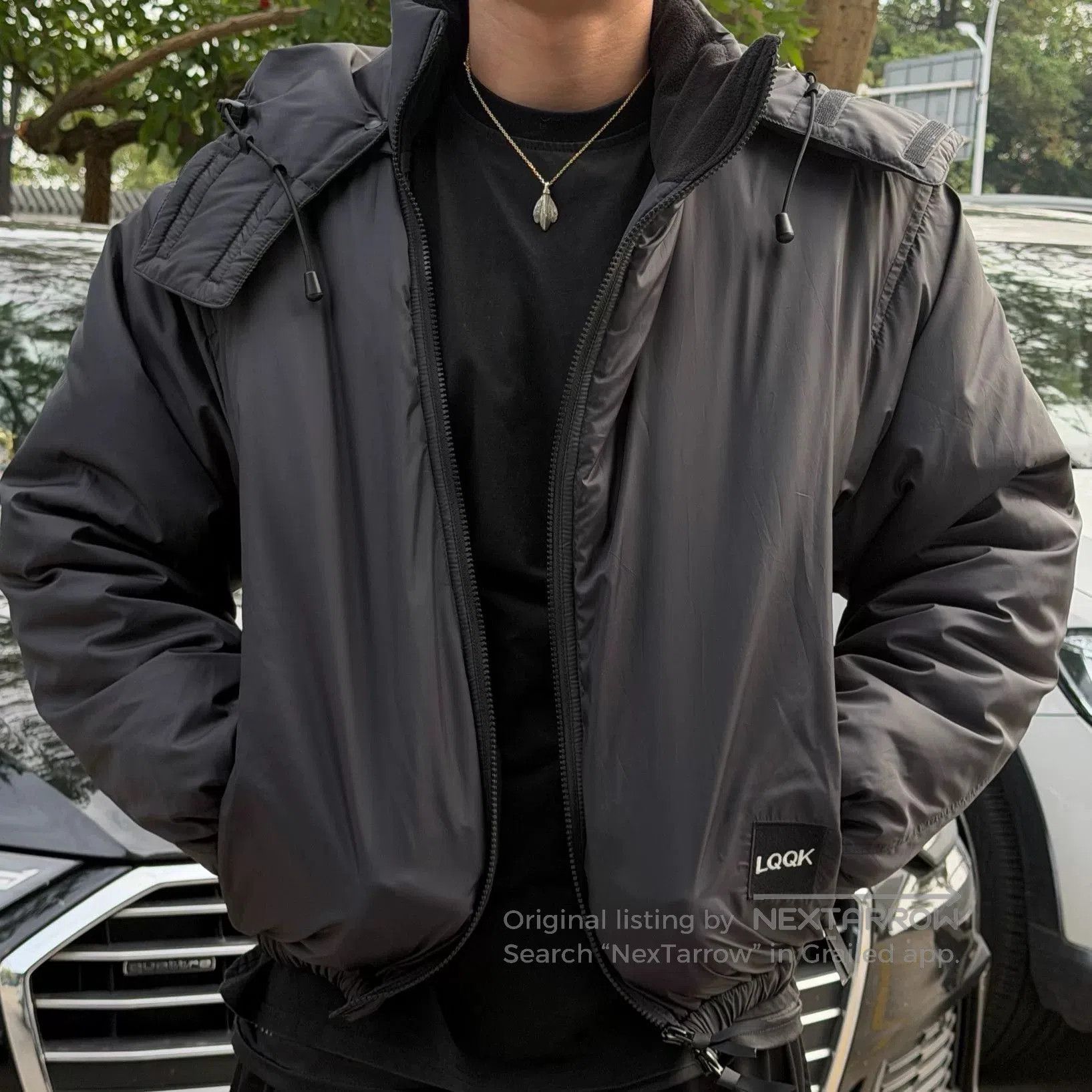 LQQK Studio Lightweight Nylon Jacket with Diagonal Zip. Size US S / EU 44-46 / 1 - 1 Thumbnail