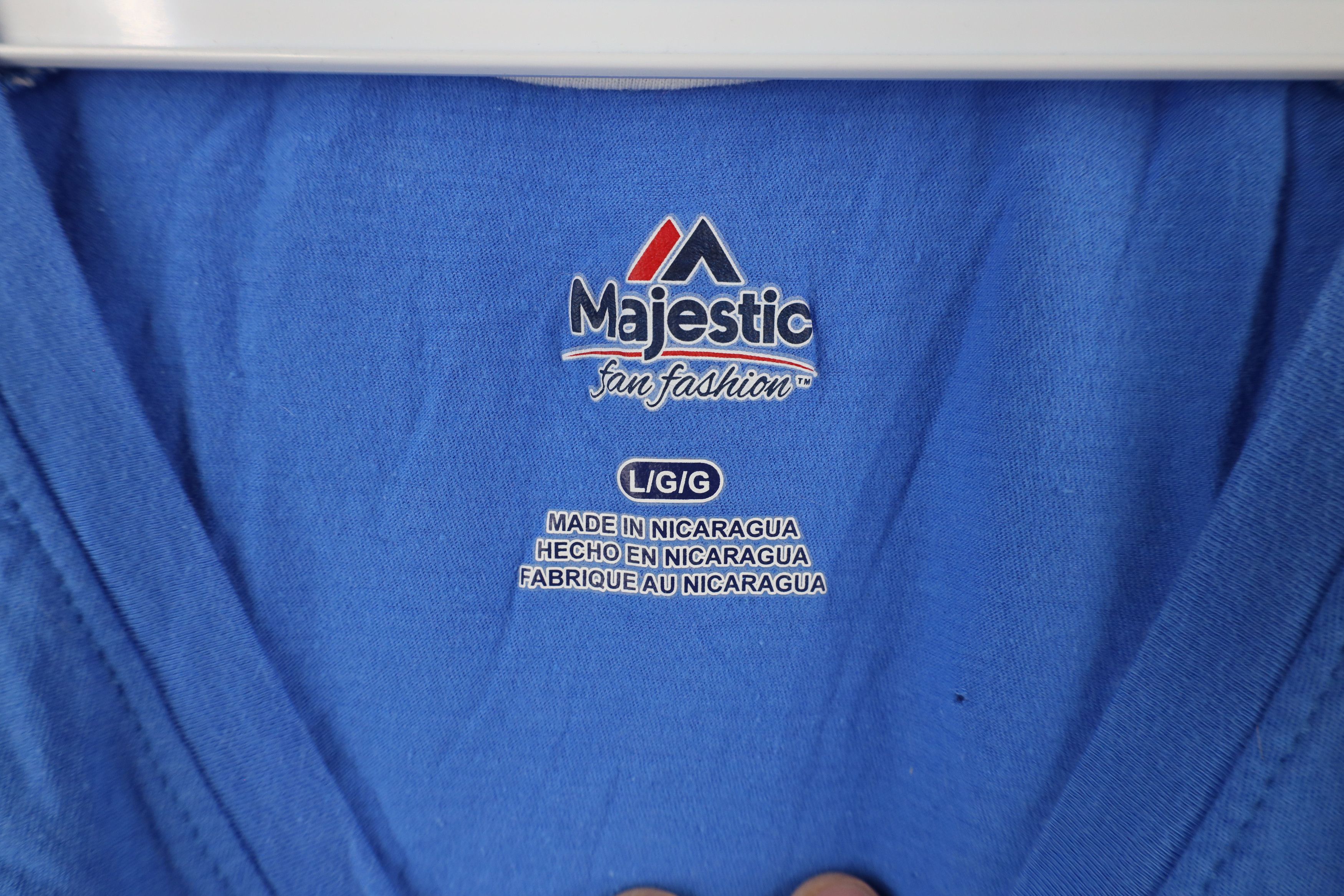 Majestic × Vintage Vintage Y2K Majestic Detroit Lions Football T-Shirt Blue Size L / US 10 / IT 46 - 7 Thumbnail