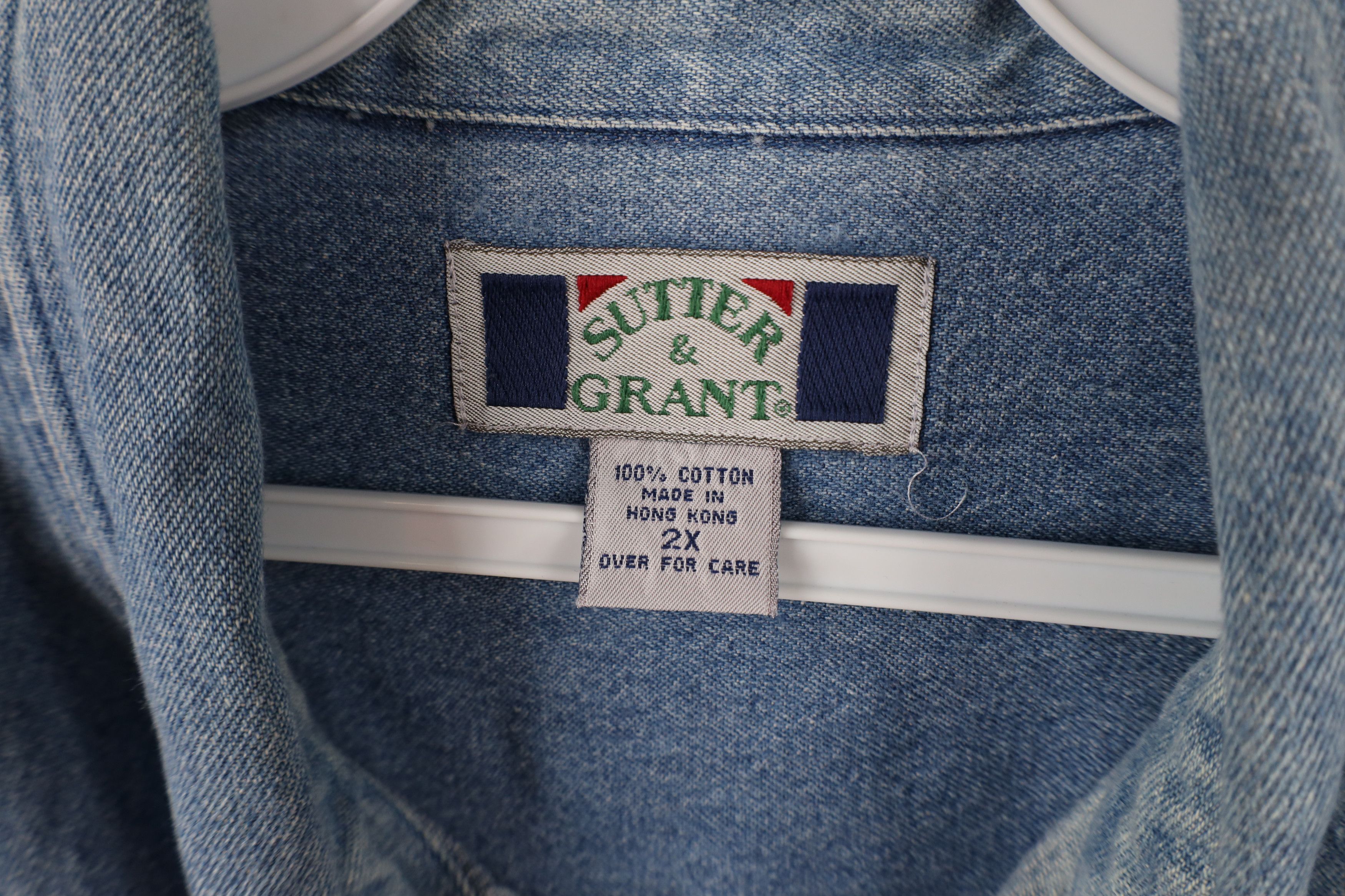 Vintage Vintage 90s Streetwear Denim Jean Button Down Shirt Blue Size US XXL / EU 58 / 5 - 8 Thumbnail