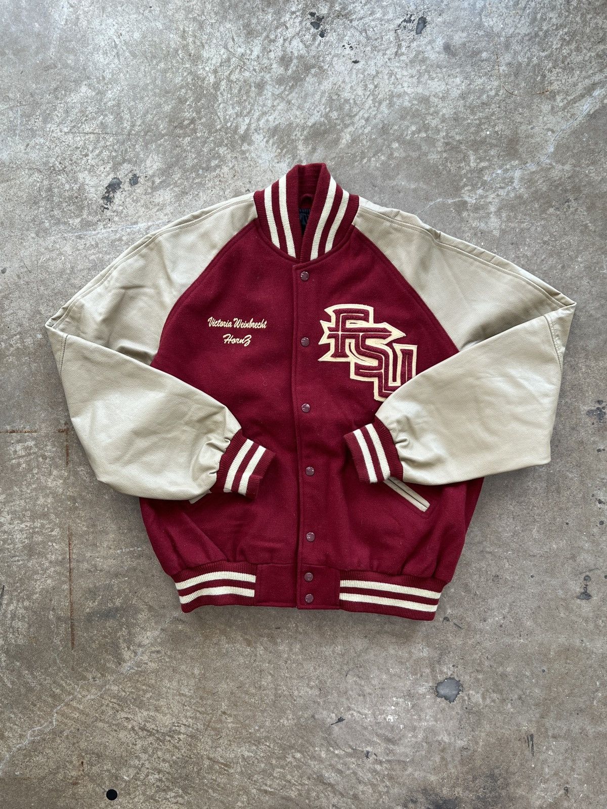 NCAA Vintage 90s Florida State Style Logo letterman Jacket Medium Size US M / EU 48-50 / 2 - 2 Thumbnail