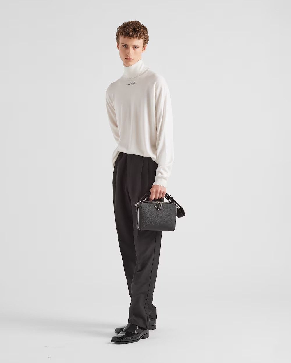 Prada o1bcso1str1025 Superfine Cashmere Sweater in Ivory Size US M / EU 48-50 / 2 - 5 Thumbnail