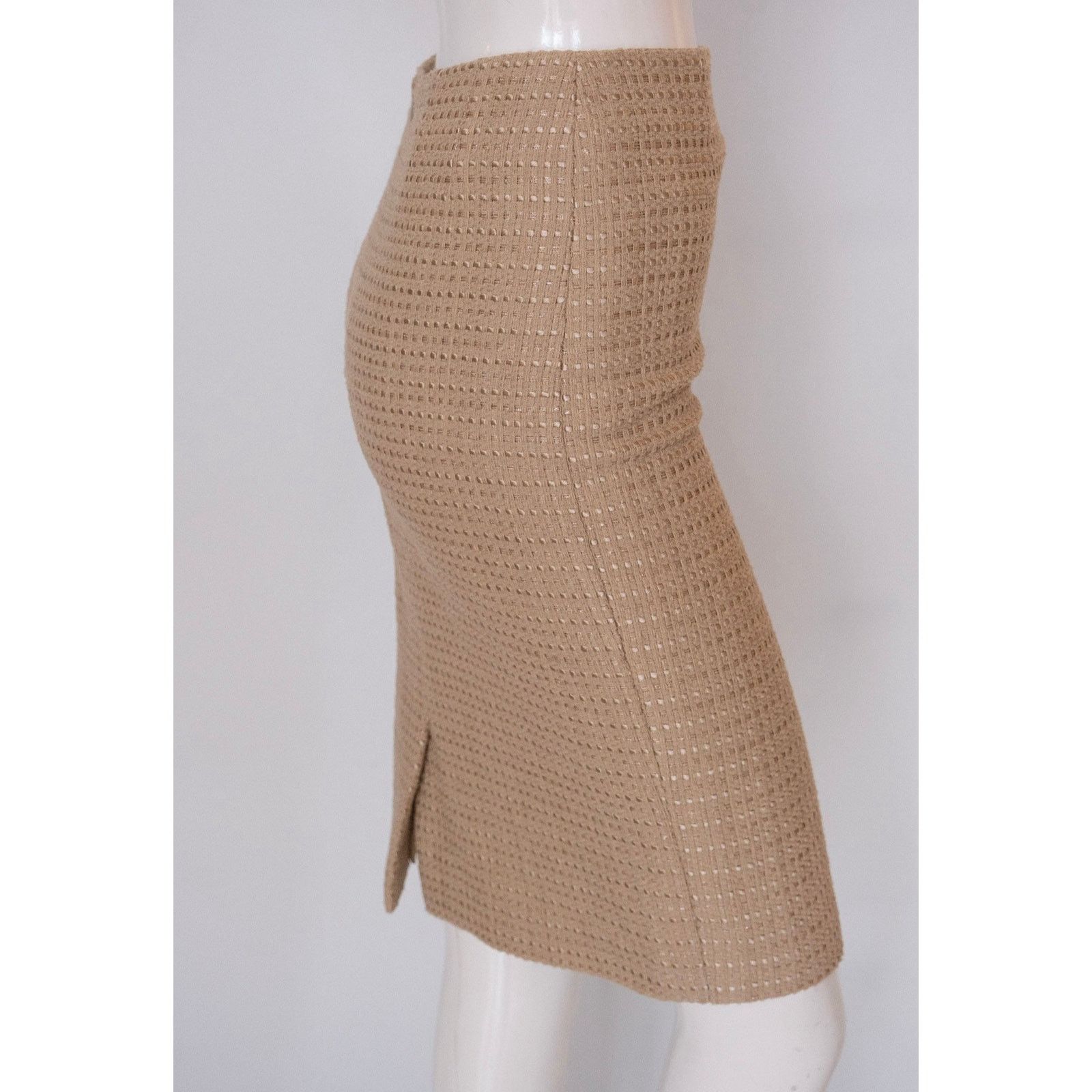 Escada Escada Tan Knee-Length Pencil Skirt - Size 34 (IT) Size 34" / US 12 / IT 48 - 3 Thumbnail