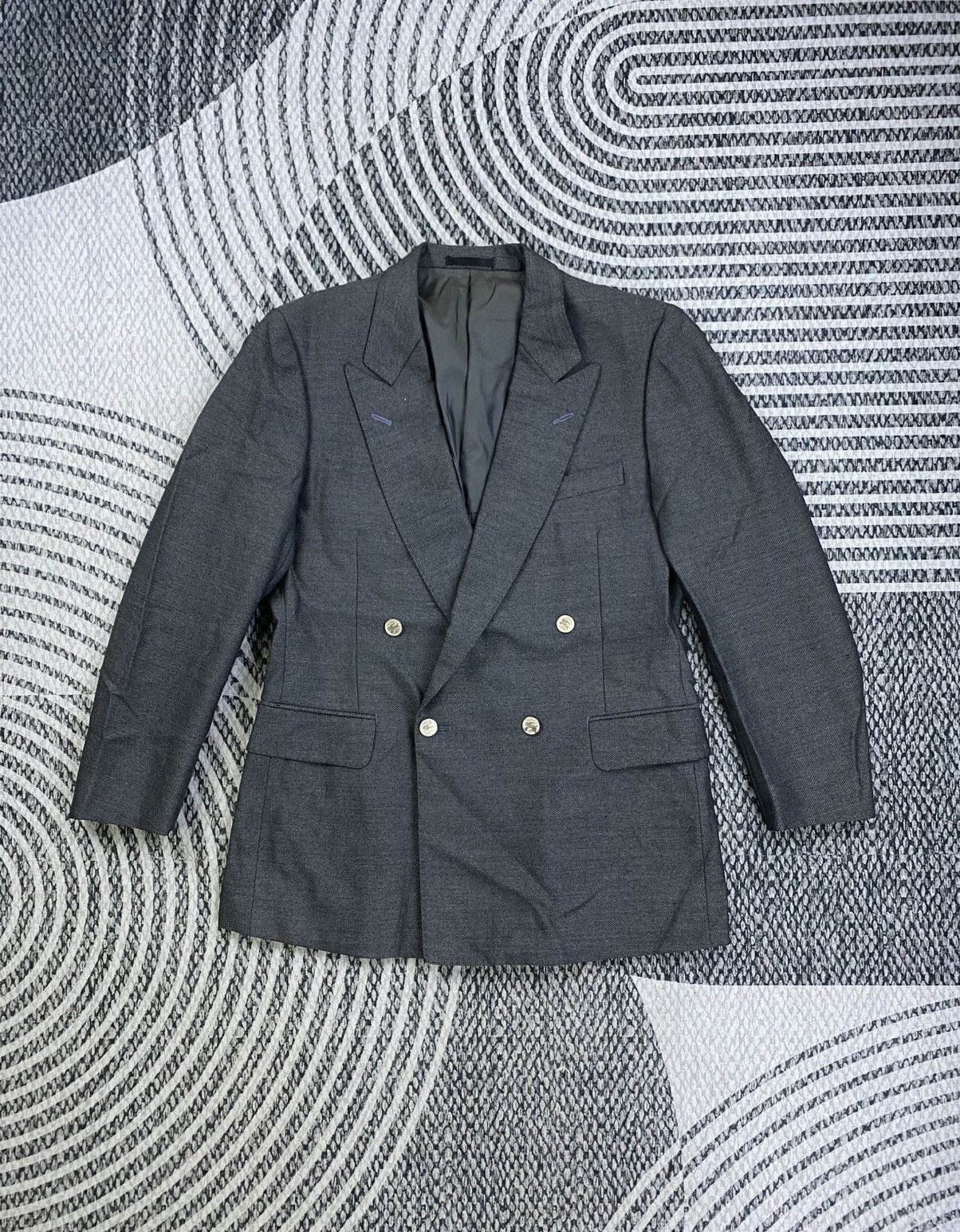 Burberry Vintage Burberrys Wool & Mohair Grey Blazer Jacket Size US M / EU 48-50 / 2 - 1 Thumbnail