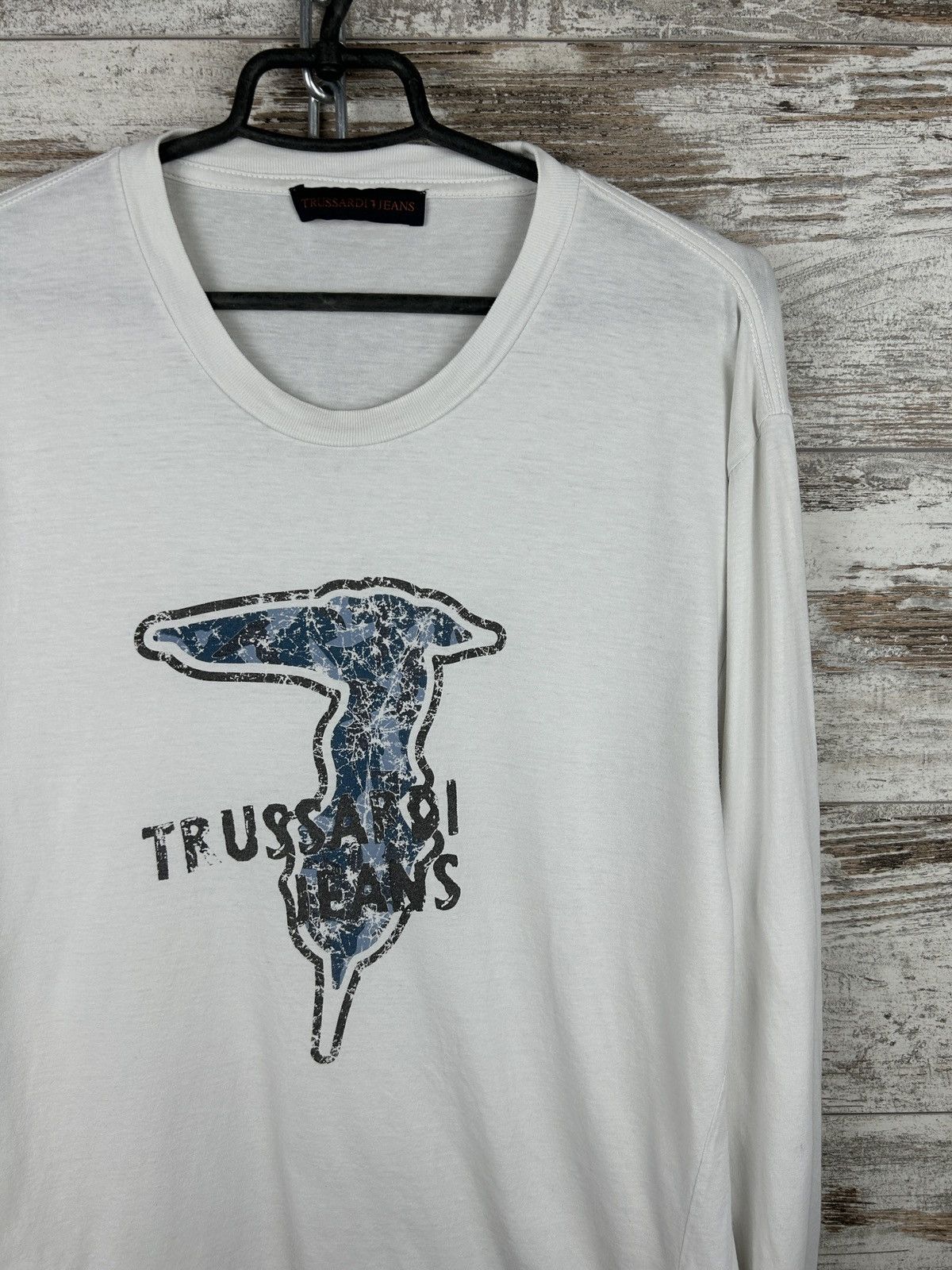 Trussardi Mens Vintage Trussardi Jeans Longsleeve T-shirt luxury Size US L / EU 52-54 / 3 - 3 Thumbnail