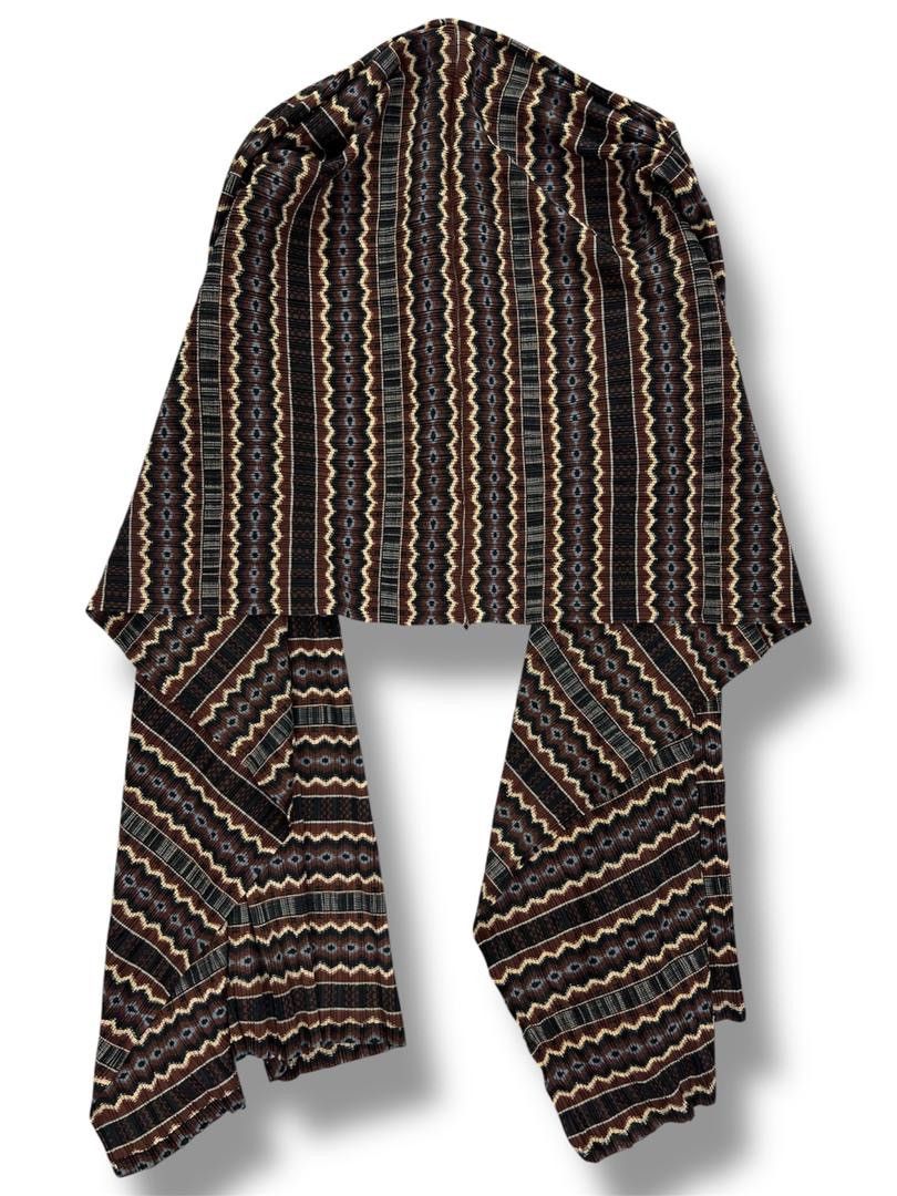 Pleats Please Issey Miyake Issey Miyake SS21 Pleated Cape Cardigan Ikat Pattern Brown Size M / US 6-8 / IT 42-44 - 3 Thumbnail