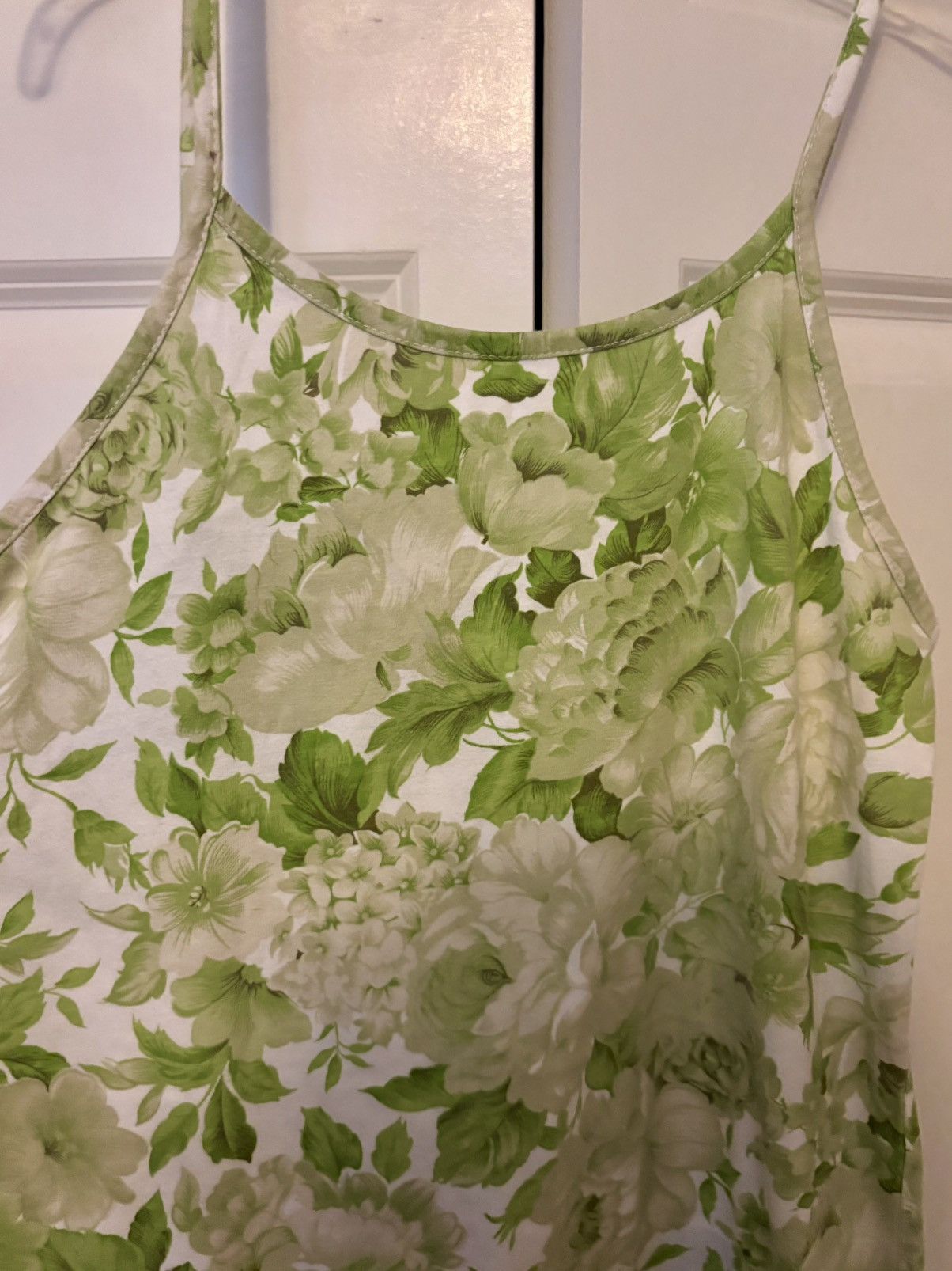 Vintage Vintage Spaghetti Strap Green Floral 90s Mini Dress Size M / US 6-8 / IT 42-44 - 8 Thumbnail