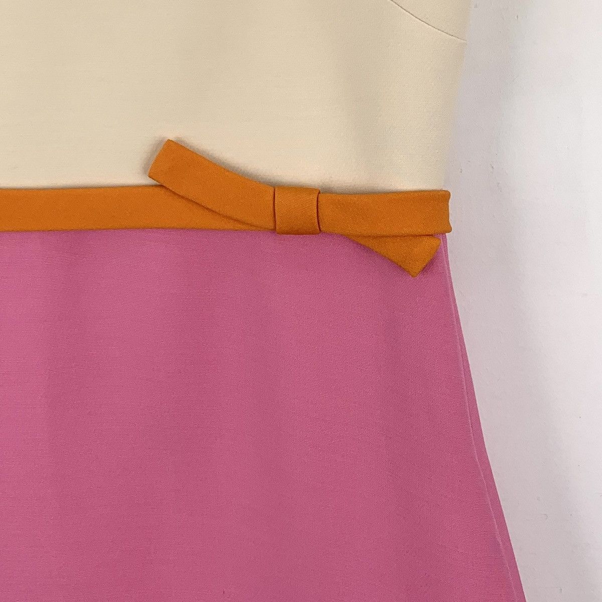 Valentino Valentino Color-blocked Bow Wool Short Sleeve Dress K26WX Size XL / US 12-14 / IT 48-50 - 4 Thumbnail