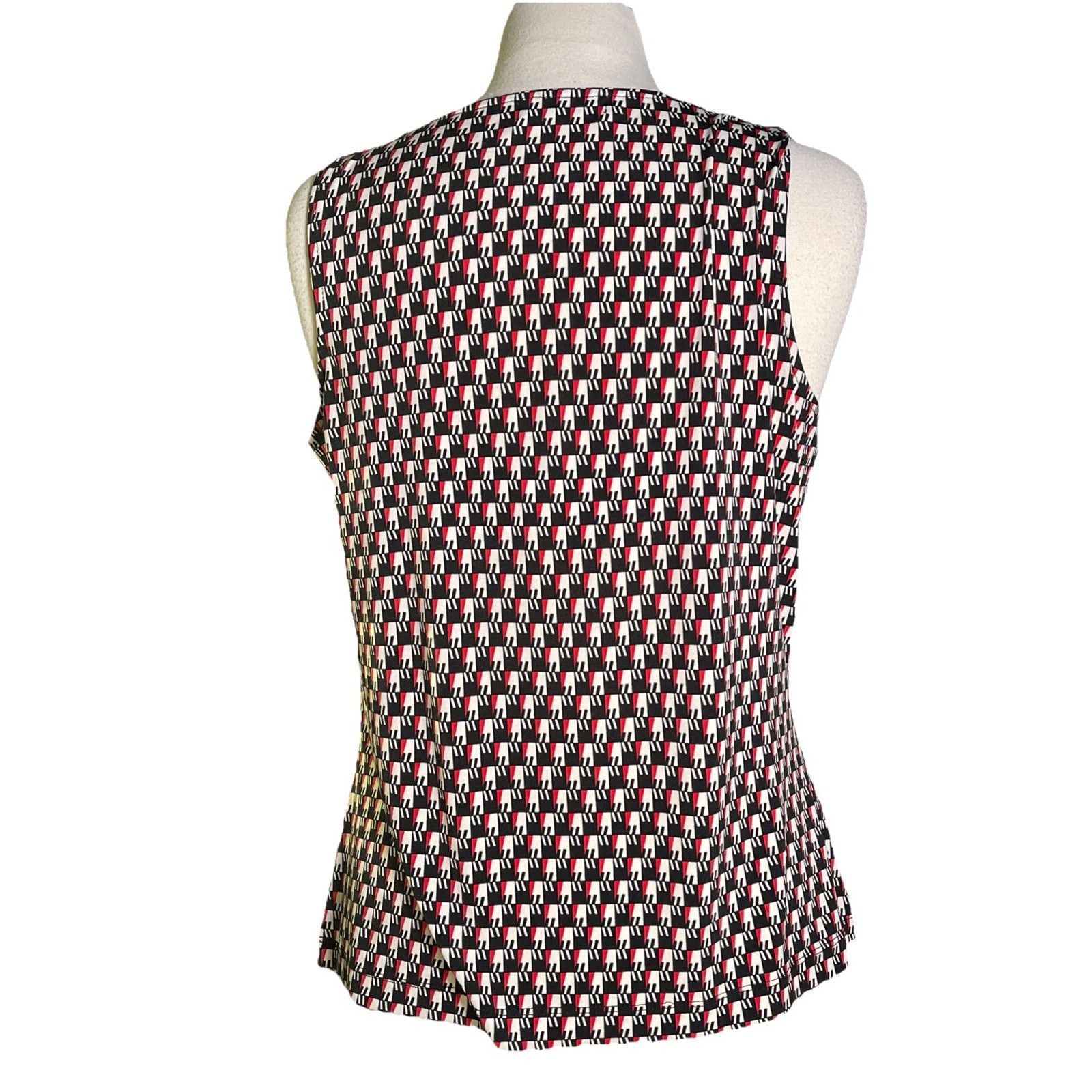 Calvin Klein Calvin Klein Women's Sleeveless Top Houndstooth Pattern PL Size L / US 10 / IT 46 - 4 Thumbnail