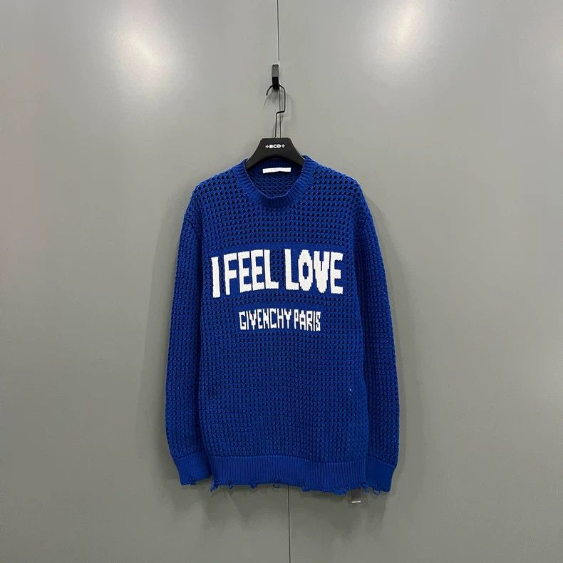Givenchy Givenchy Blue Print Logo Knitwear Size US M / EU 48-50 / 2 - 1 Thumbnail