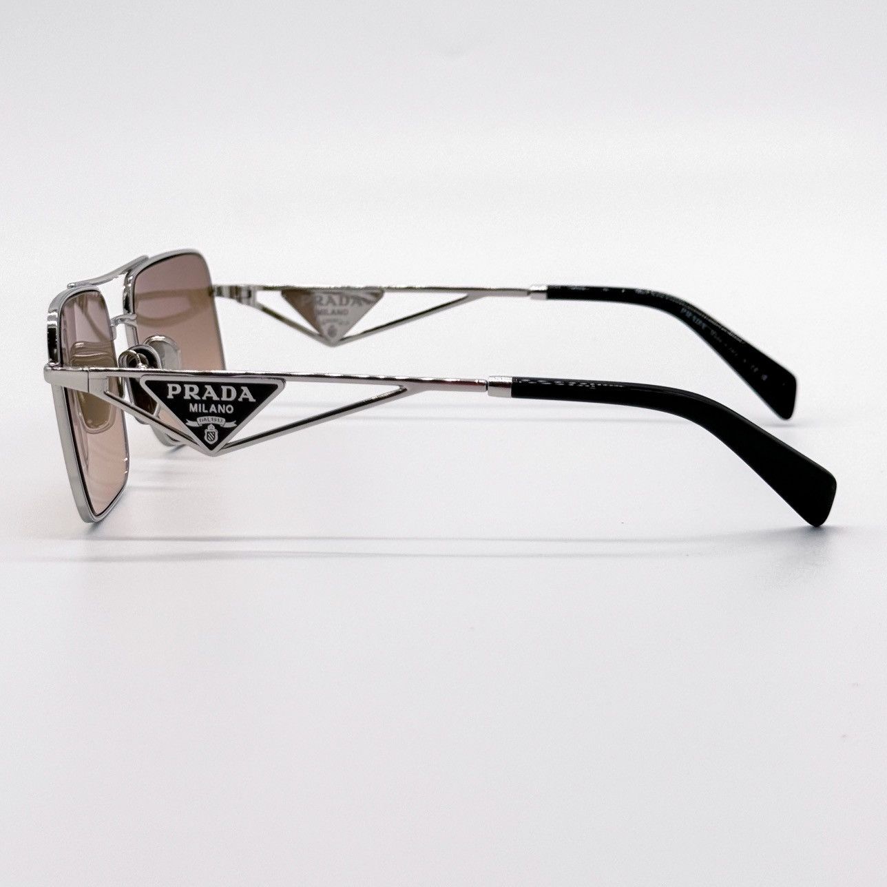 Prada NEW PRADA SPR A52 1BC8J1 SILVER SQUARE PRA52S SUNGLASSES Size ONE SIZE - 7 Thumbnail