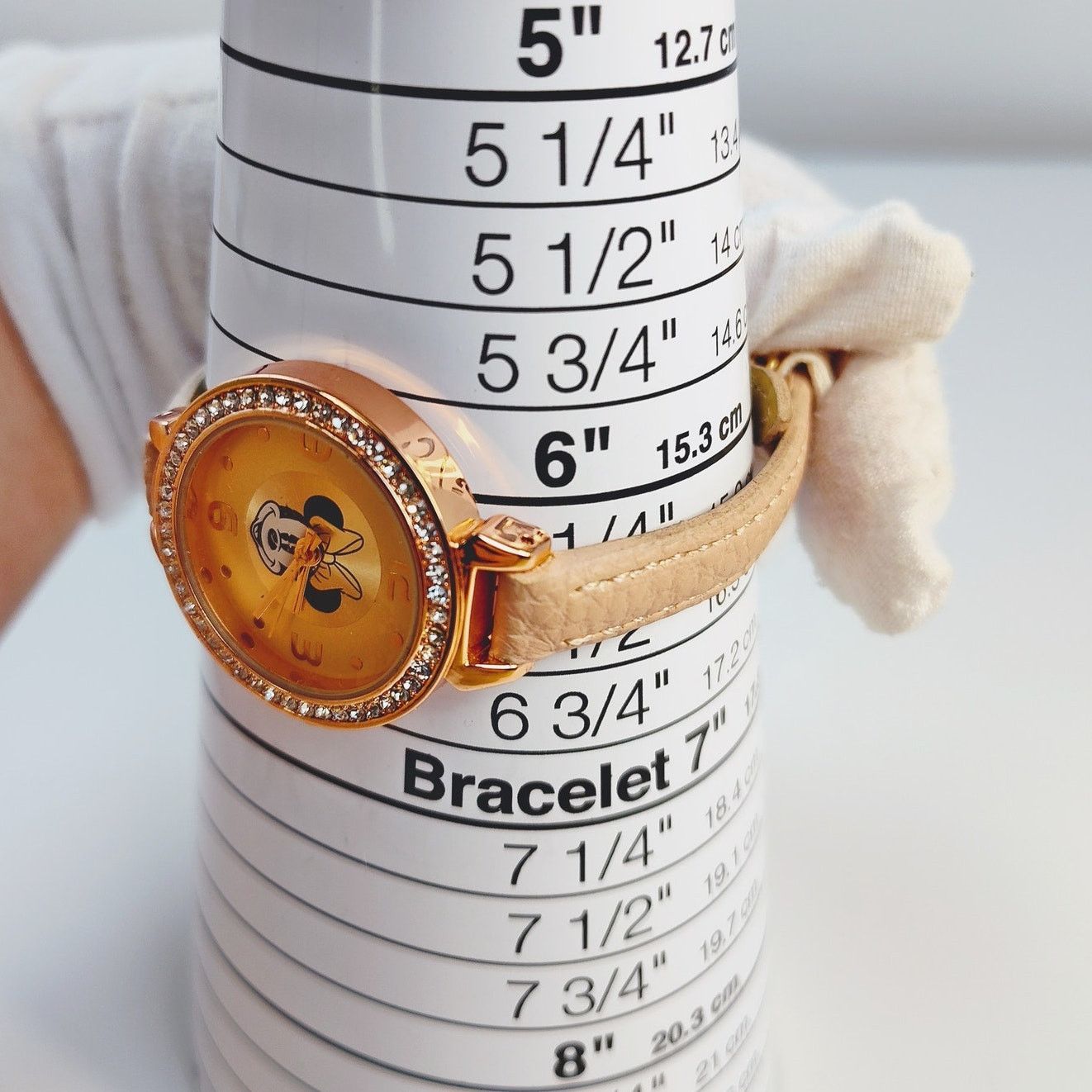 Disney Disney Minnie Mouse Rose Gold Watch White Rhinestones Size ONE SIZE - 8 Thumbnail