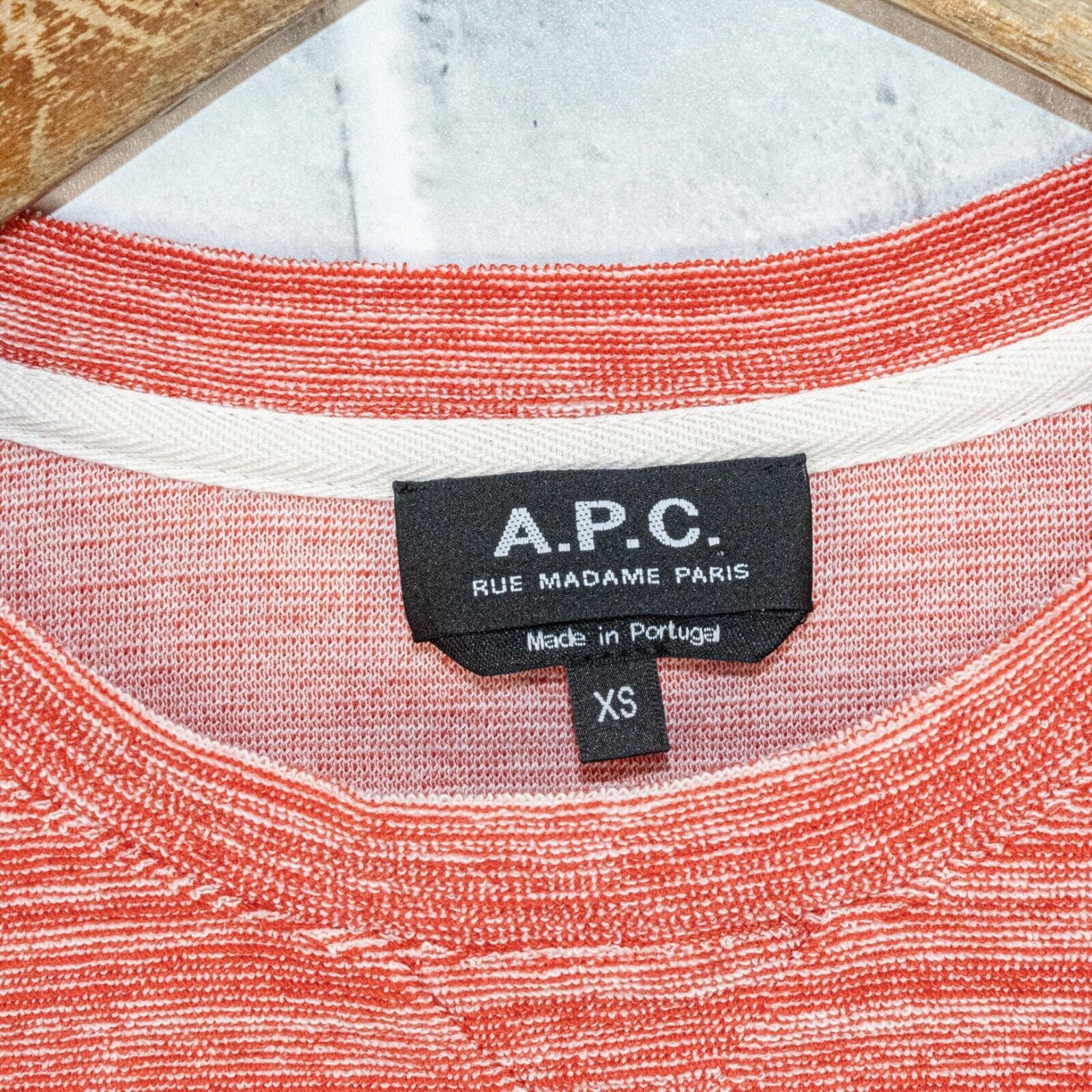 A.P.C. A.P.C. Textured Cotton Crew Neck Pullover Sweater in Coral Size US XS / EU 42 / 0 - 2 Thumbnail